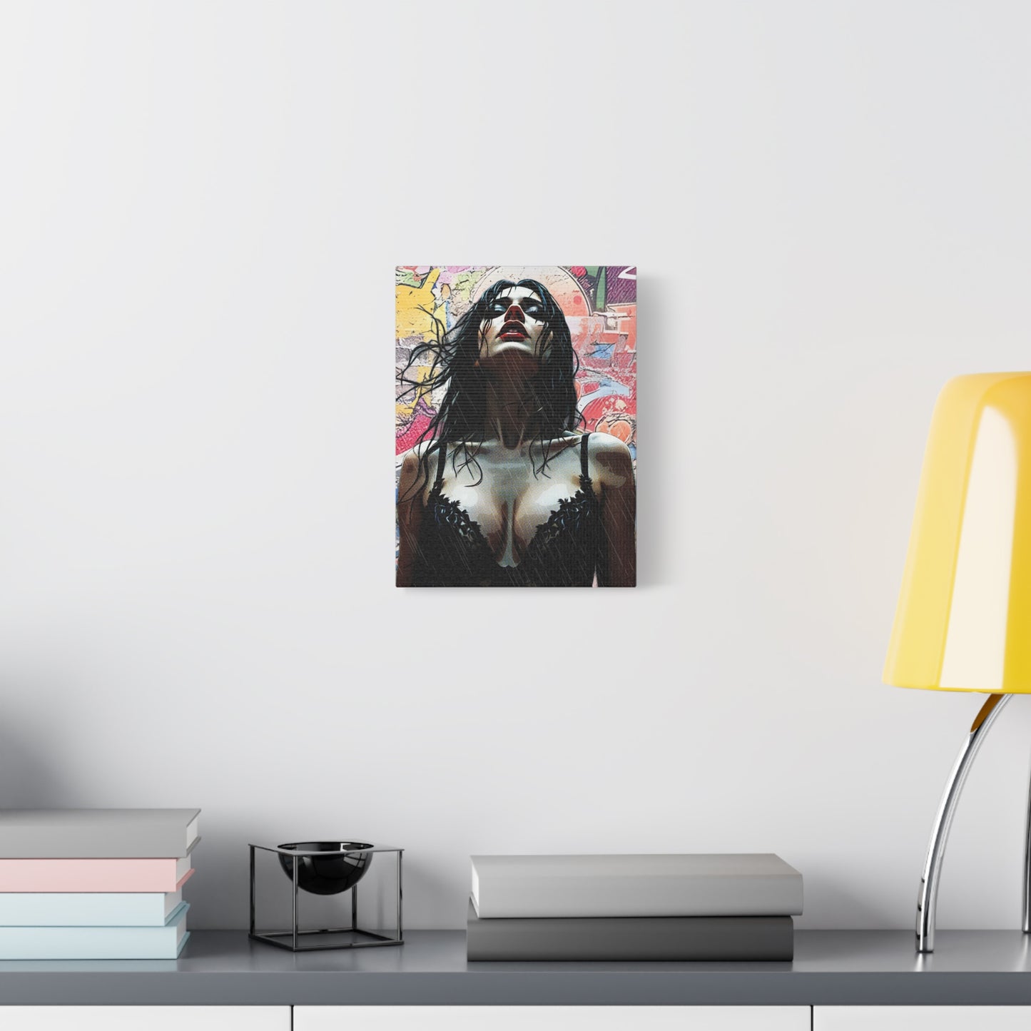 Rise Through the Storm: A Bold Expression of Strength, Passion, and Resilience in the Rain - Stretched Canvas Art Print, Wall Decor, Home Decor, Gift for Art Lovers, Modern Artwork, Contemporary Wall Art