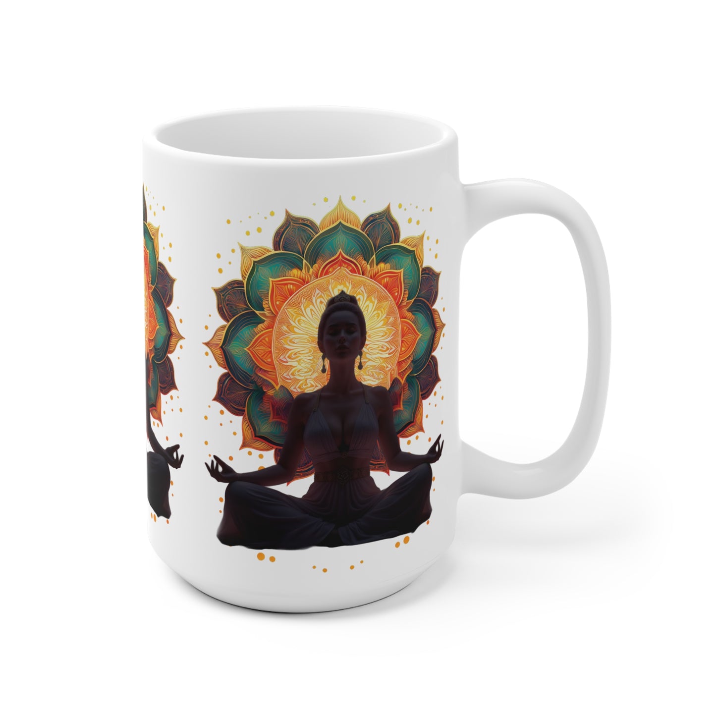 Meditation Ceramic Mug - Mindfulness Gift, Yoga Accessory, Chakra Decor, Inspirational Coffee Cup, Zen Homeware