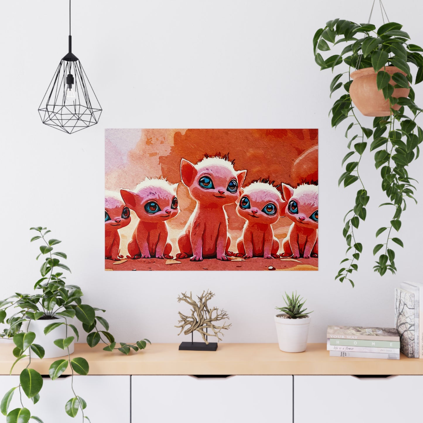 Whiskers of Wonder – Adorable Fantasy Anime Cat Clan Bringing Joy to Walls & Imaginations - Whimsical Cat Matte Posters, Art Print, Home Decor, Cute Wall Art, Gift for Cat Lovers, Nursery Print