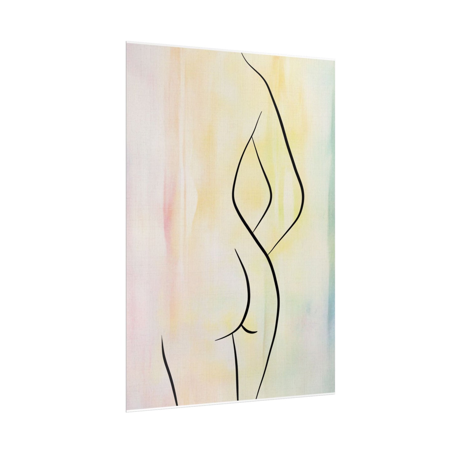 Elegant Abstract Art Rolled Poster - Minimalist Body Line Design for Home Decor