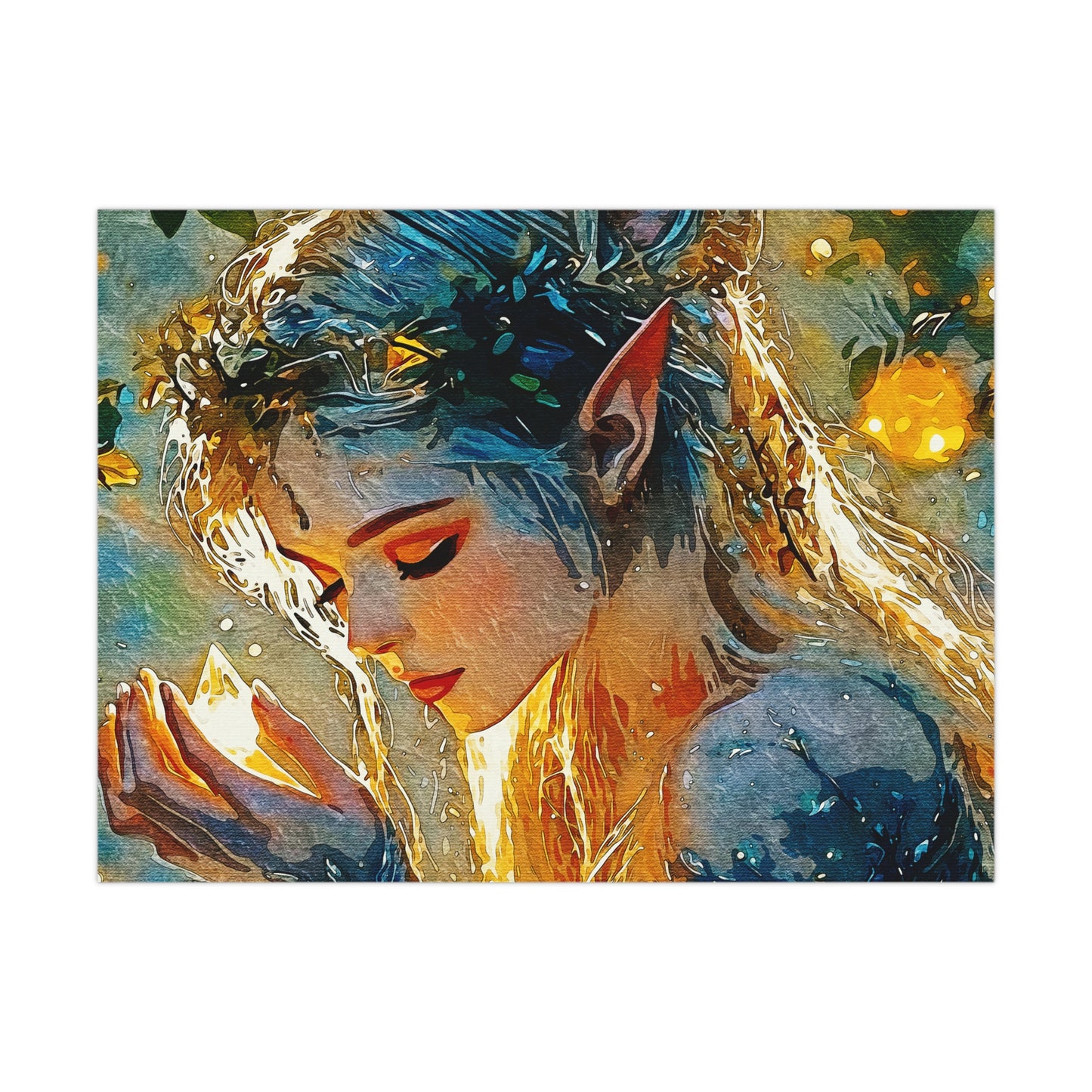 "Whispers of Light: An Enchanted Elven Dreamscape of Magic, Hope, and Inner Illumination" - Enchanting Matte Posters of Whimsical Art, Perfect for Home Decor, Gift for Art Lovers, Fairy Tale Accents, Unique Wall Art