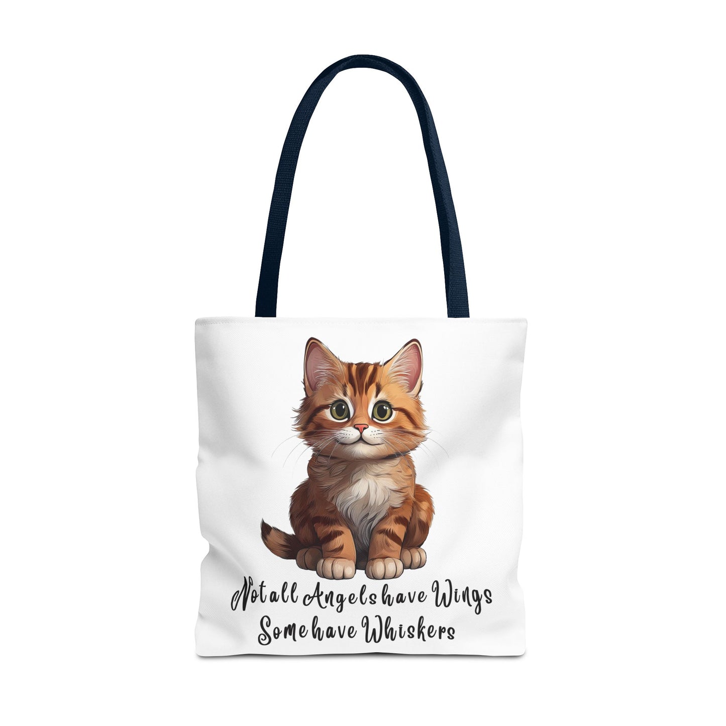 Colorful Tri-Color Cat Tote Bag: Not all Angels have Wings, some have whiskers
