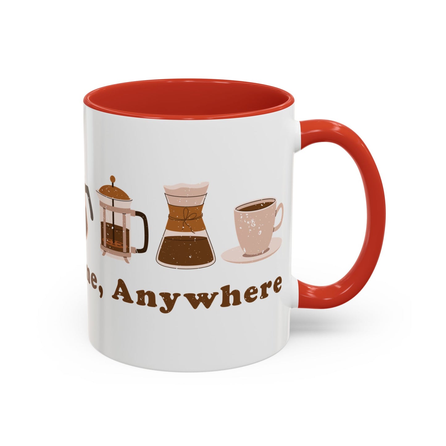 Mug - Coffee Anytime, Anywhere - Retro, vintage Accent Coffee Mug (11oz)