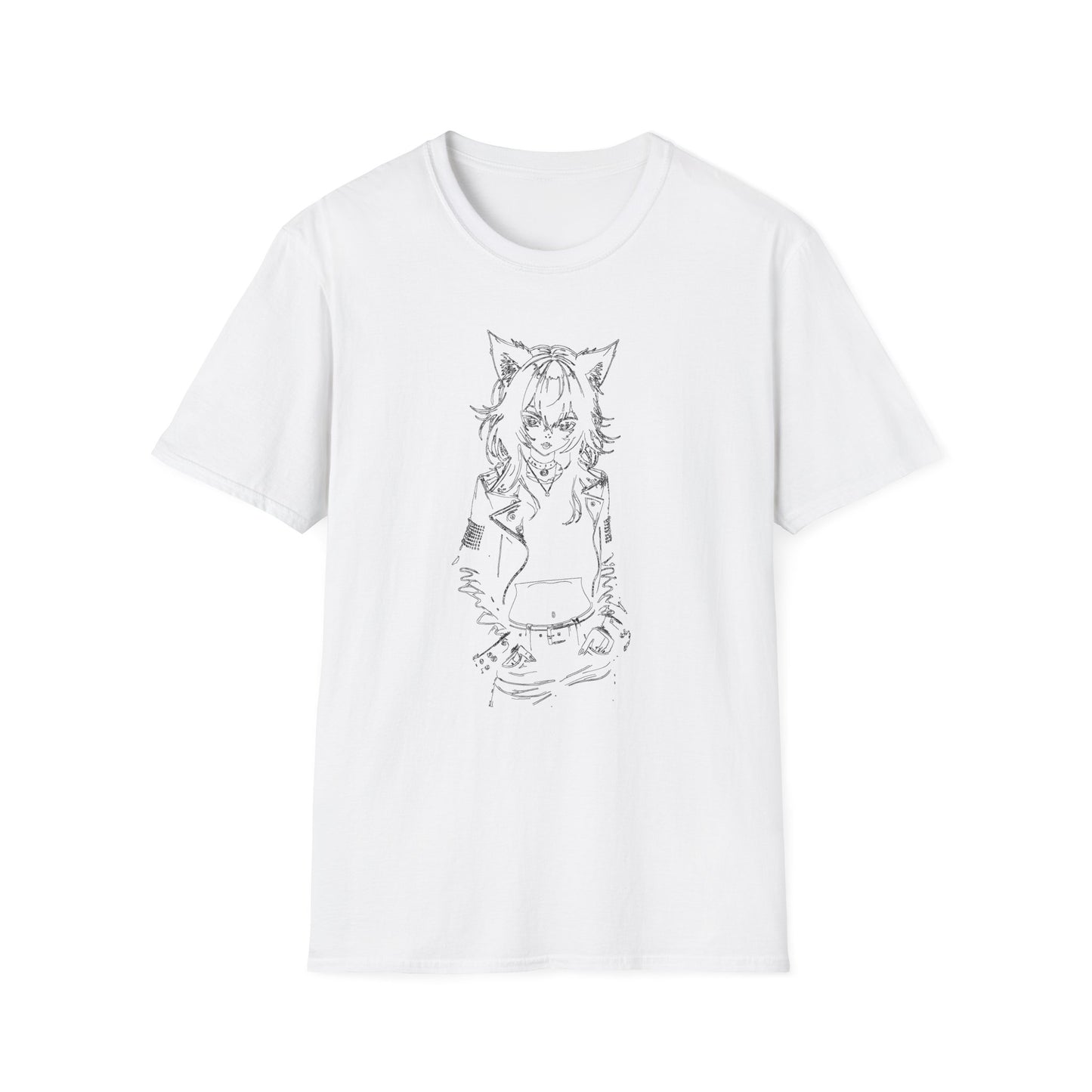 Stylish Anime Catgirl-Inspired Unisex Softstyle T-Shirt - Perfect for Anime Lovers