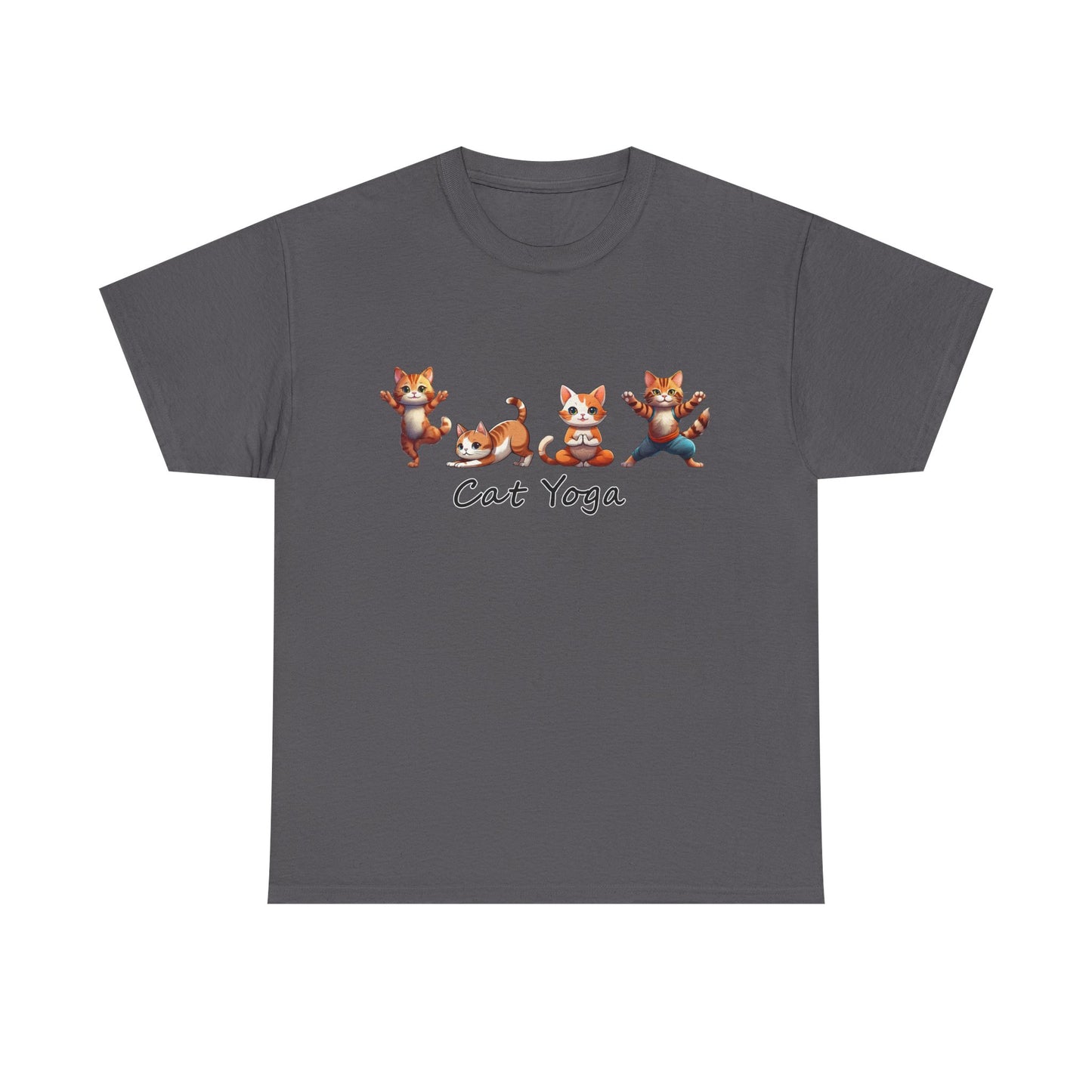 Cat Yoga Unisex Heavy Cotton Tee - Fun & Comfy T-Shirt for Cat Lovers
