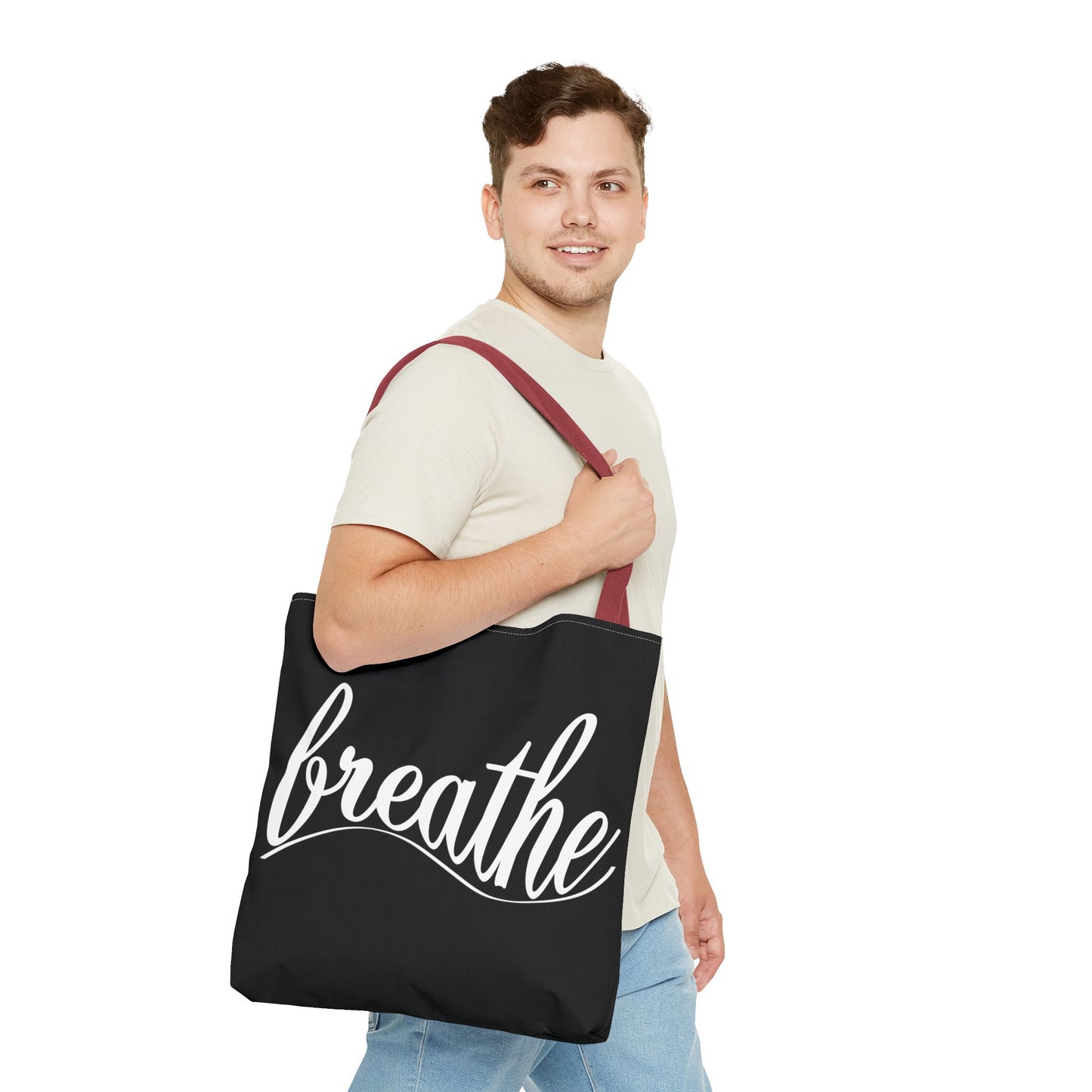Inspirational 'Breathe' Tote Bag - Motivational Everyday Carry