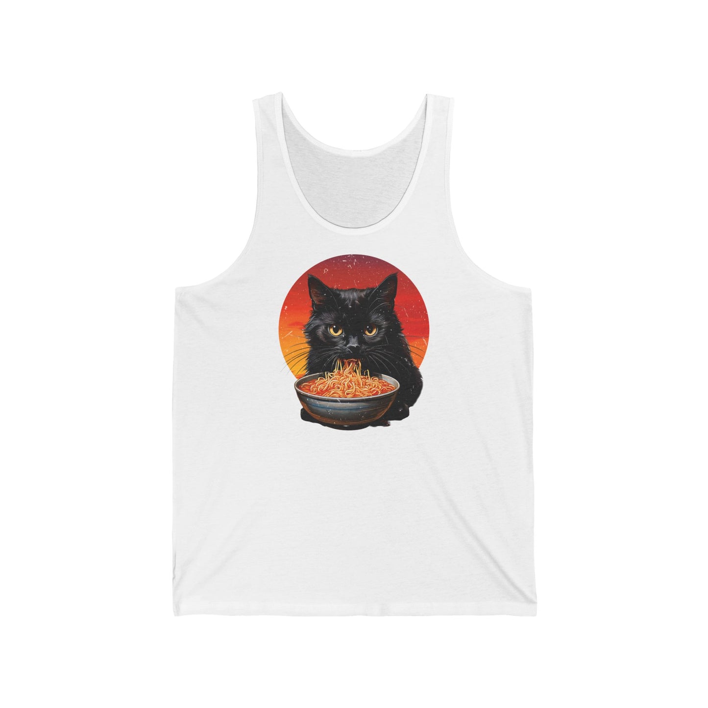Ramen Cat - Whimsical Cat Ramen Unisex Jersey Tank Top