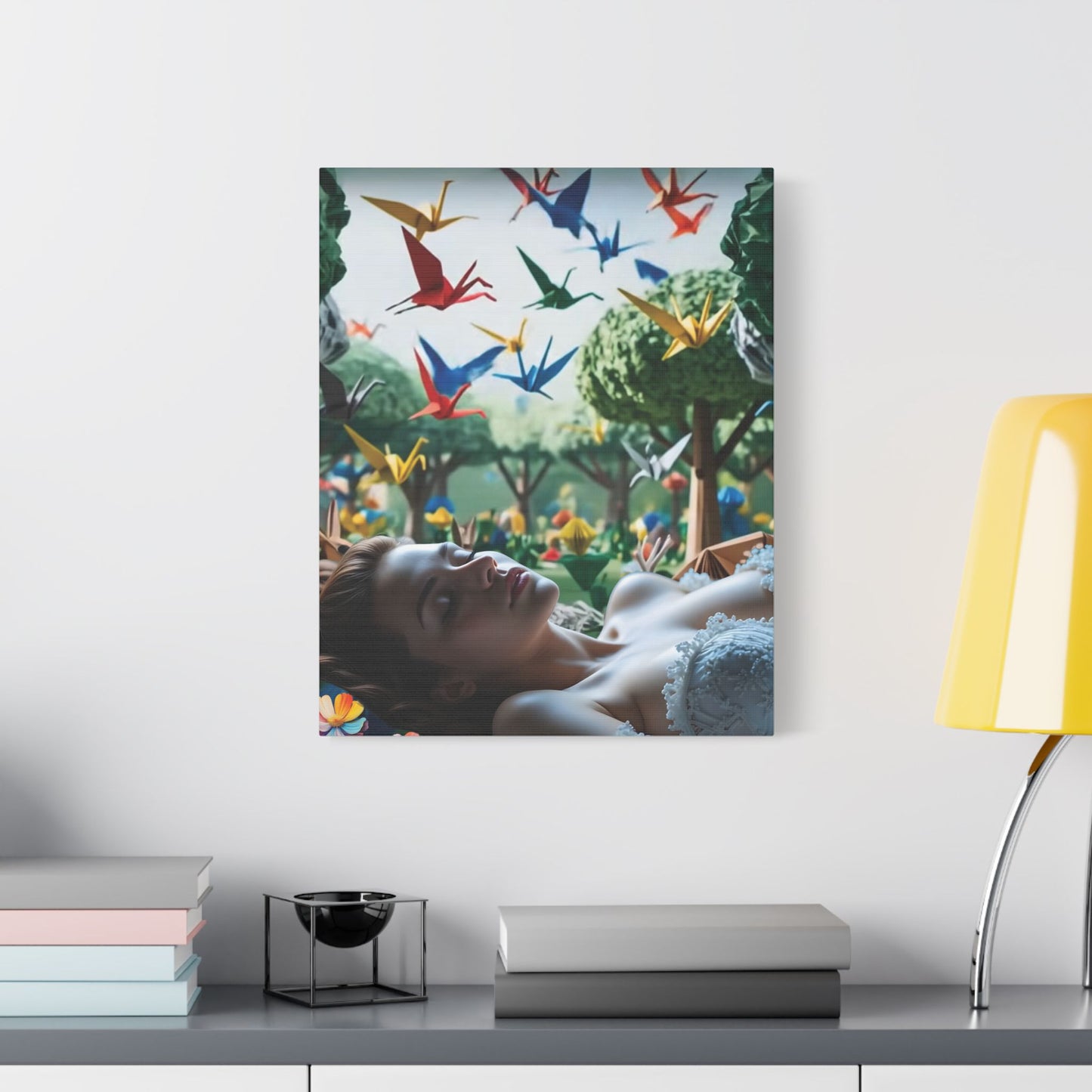 Dreams in Origami Forest – Surreal Canvas & Poster Art Canvas Print