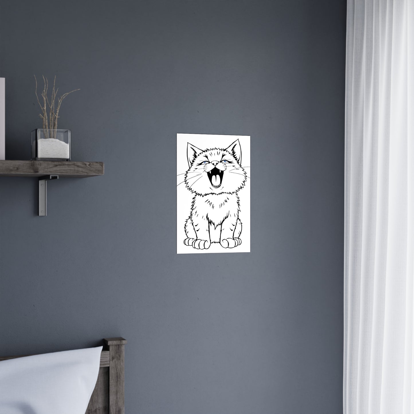 Playful Cat Matte Poster, Cat Lover Decor, Cute Wall Art, Kids Room Wall Art, Gift for Cat Owners, Funny Pet Prints