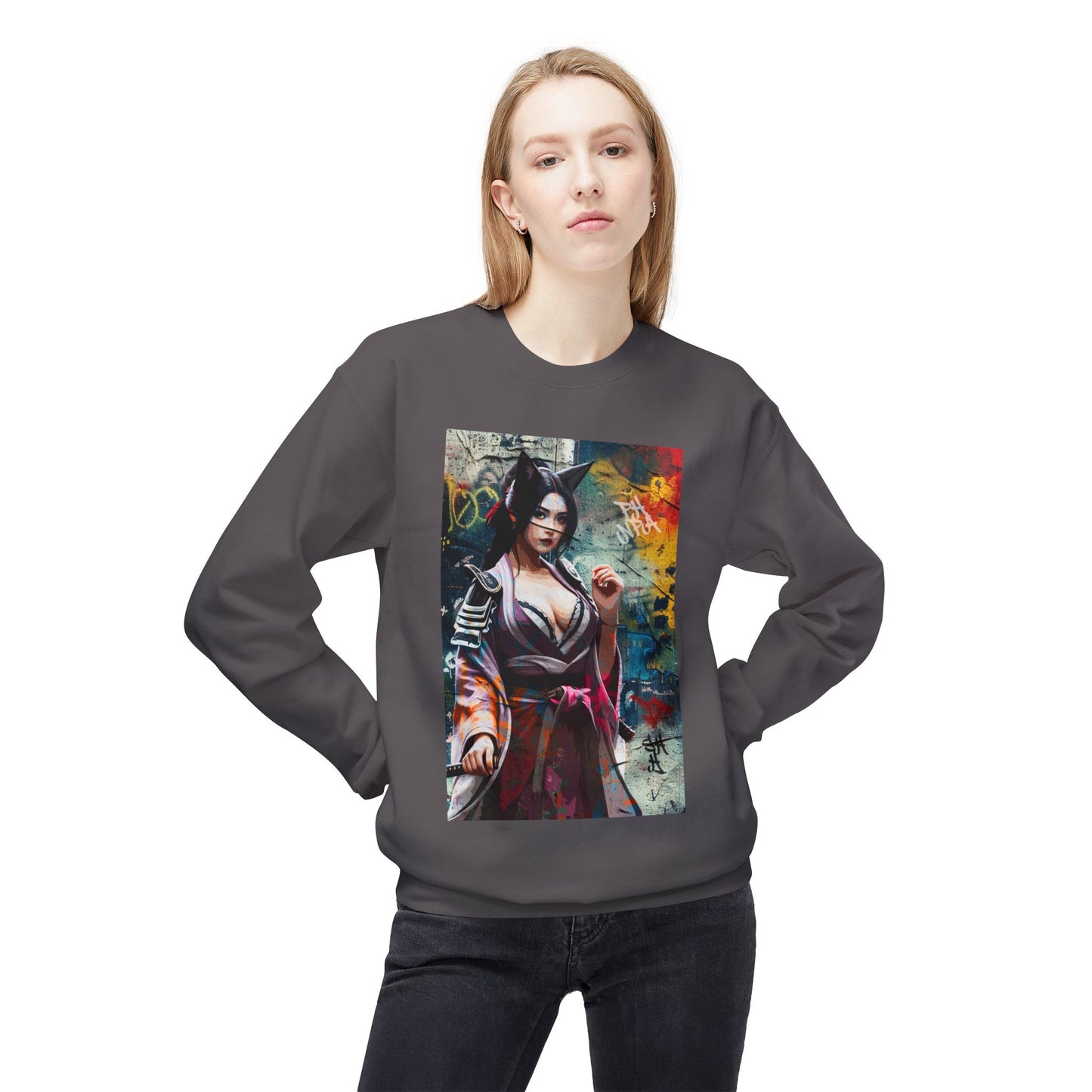 Graffiti Warrior Cat Women Sweatshirt