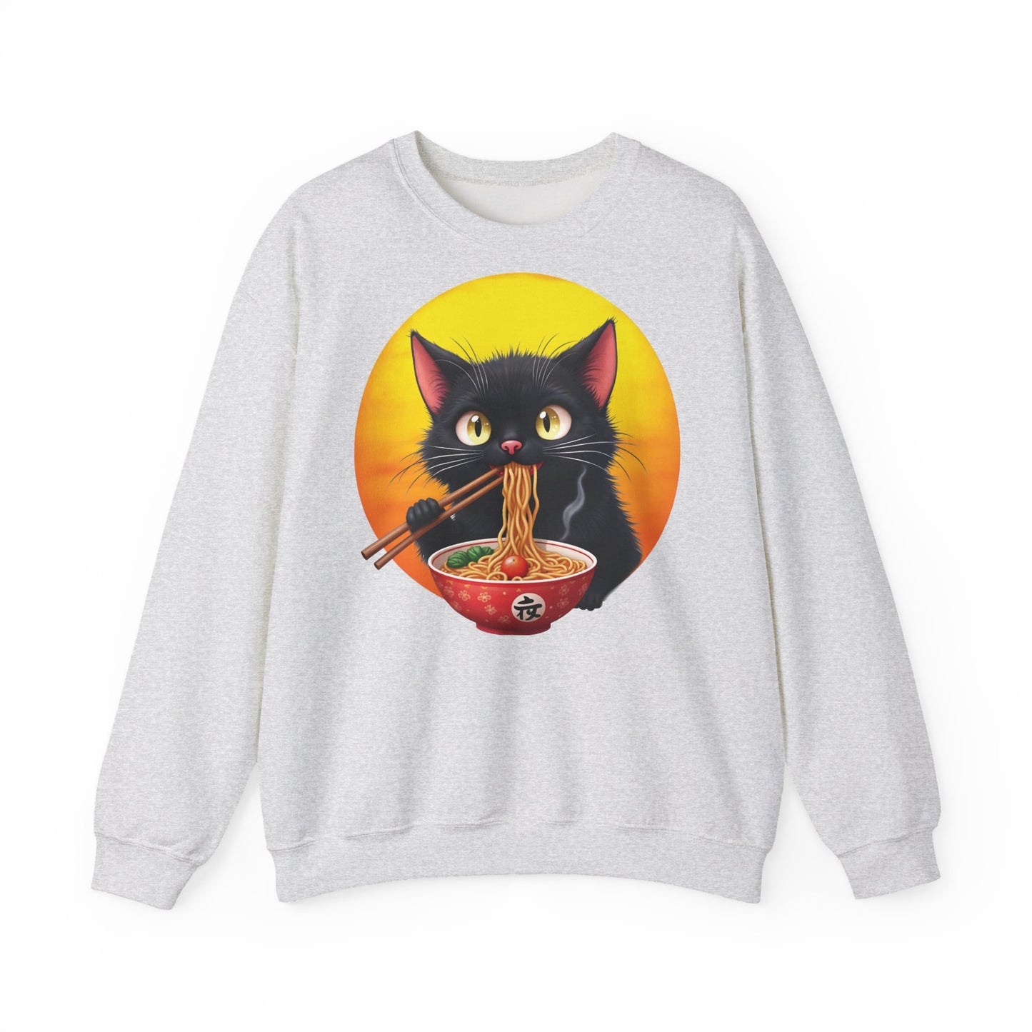 Ramen Cat Magic – Whiskers, Noodles & Sunshine Vibes - Cat Lover's Ramen Sweatshirt, Cozy Cat Crewneck, Cat-Themed Gift, Funny Sweatshirt, Unisex Pullover, Pet Lovers Apparel