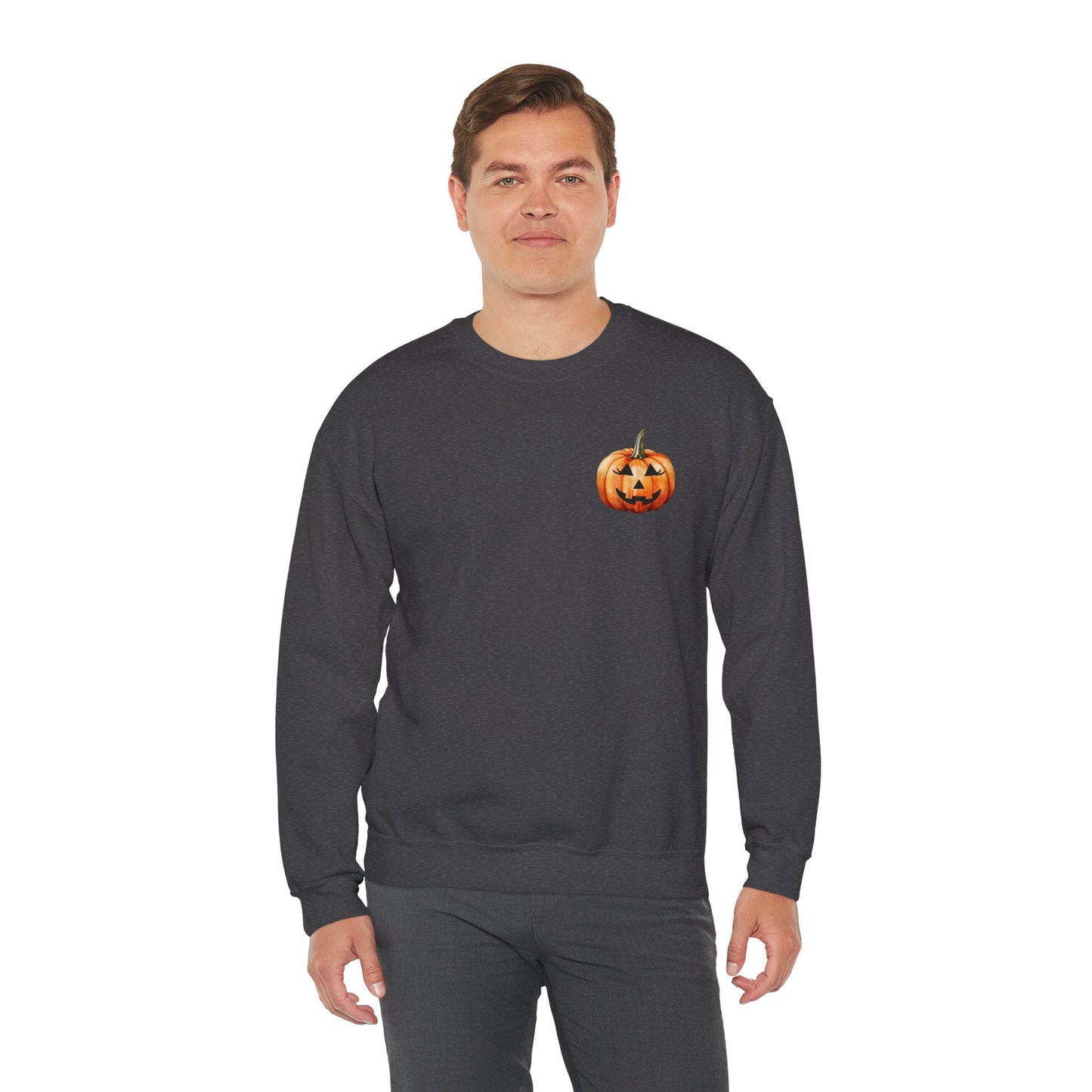 ๐ Embrace Autumn Magic - Pumpkin Bliss Collection for Cozy Season Vibes โจ2 - Halloween Pumpkin Crewneck Sweatshirt | Cozy Fall Fashion, Unisex Sweater, Casual Wear, Gift for Halloween Lovers, Autumn Style