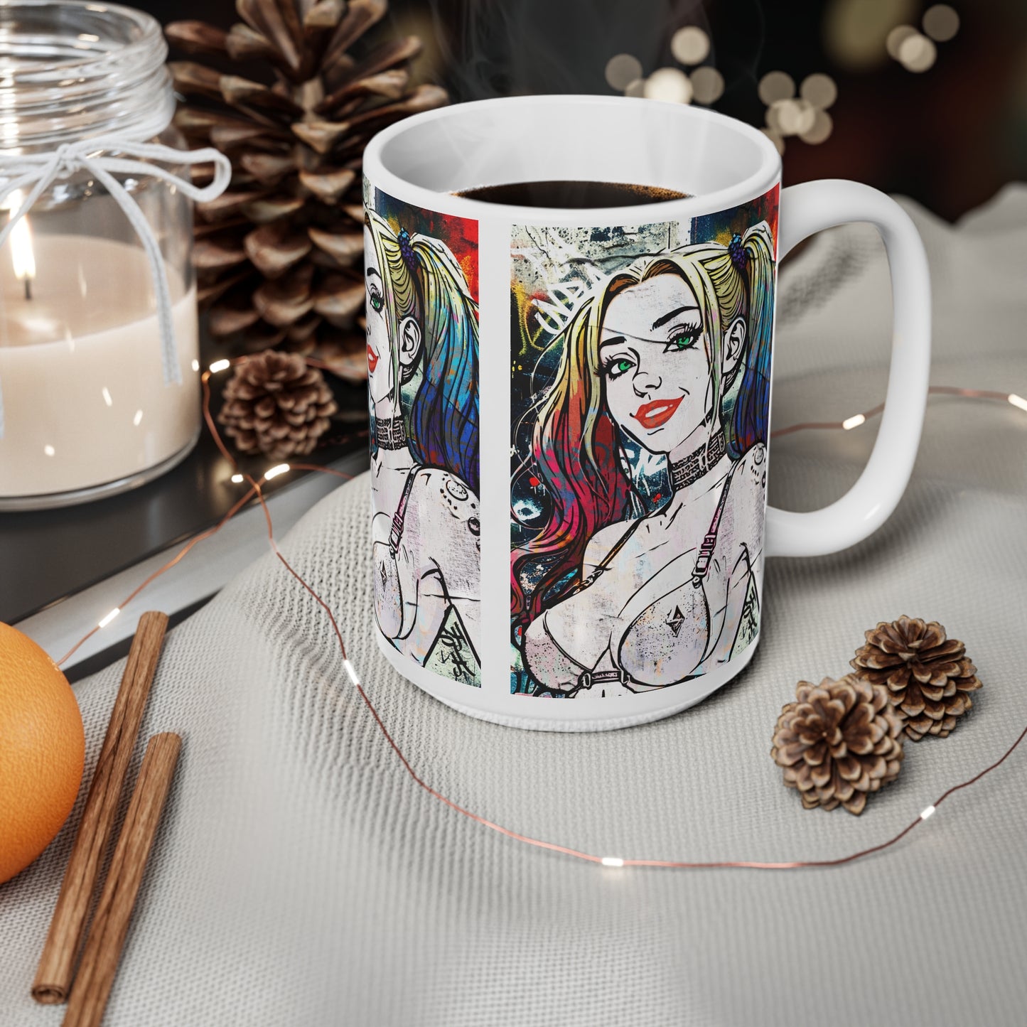 Rebel Radiance: Bold Beauty, Street Soul — Wear or Display Your Fierce, Fearless Expression - Vibrant Comic-Inspired Ceramic Coffee Cups - Perfect Gift for Pop Culture Fans, Art Lovers, Birthdays, Halloween, Coffee Lovers