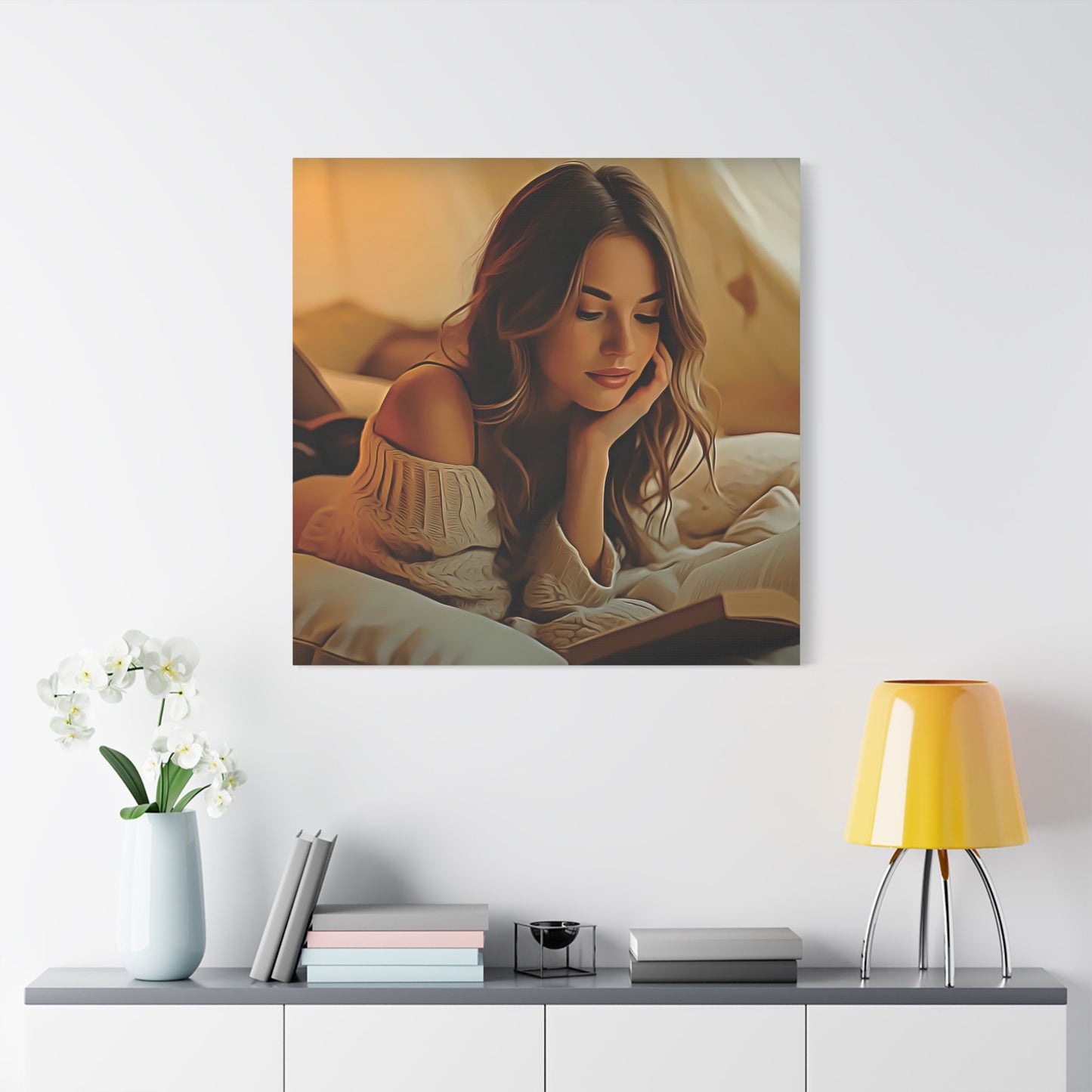 All Booked for the Weekend – Cozy Chapters & Quiet Joy 📖✨ - Cozy Satin Canvas Art Print, Wall Decor for Home, Reading Nook, Gift for Book Lovers, Relaxing Room Accent