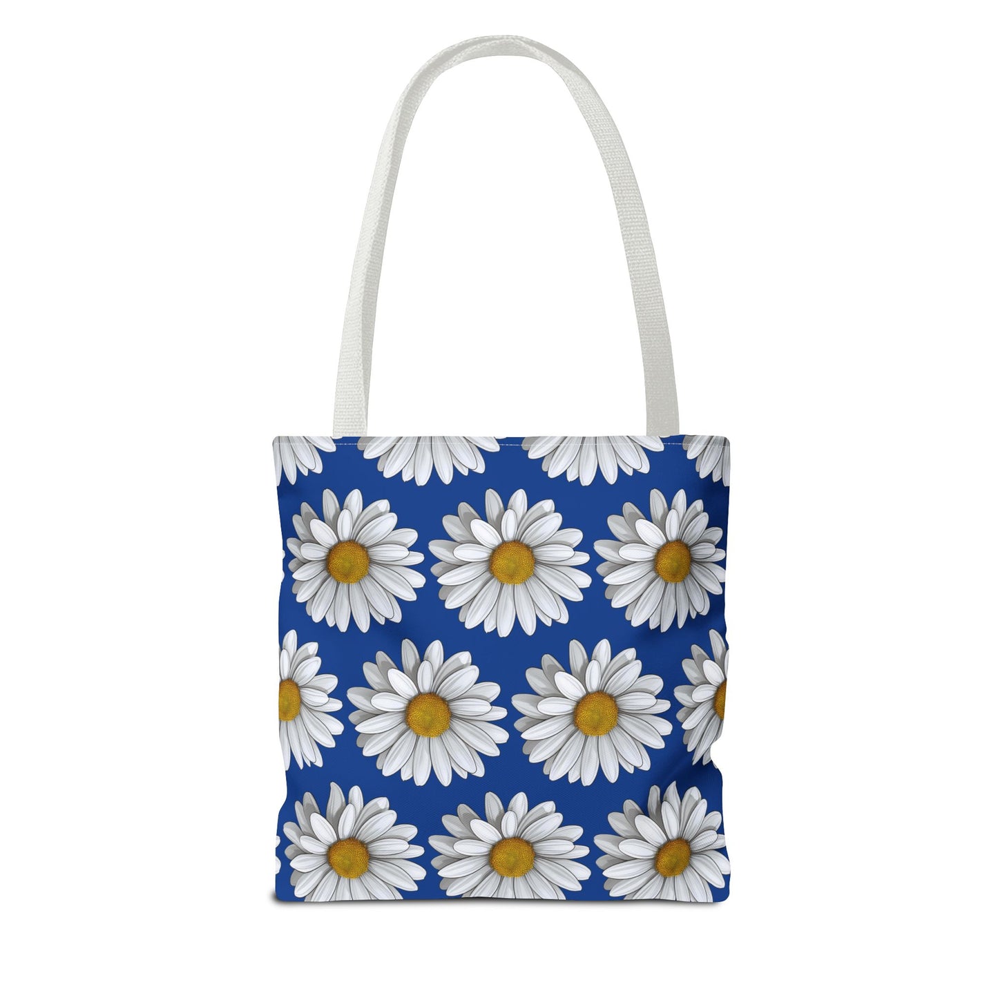 Daisy Tote Bag - White Floral Design Summer Fashion Accessory