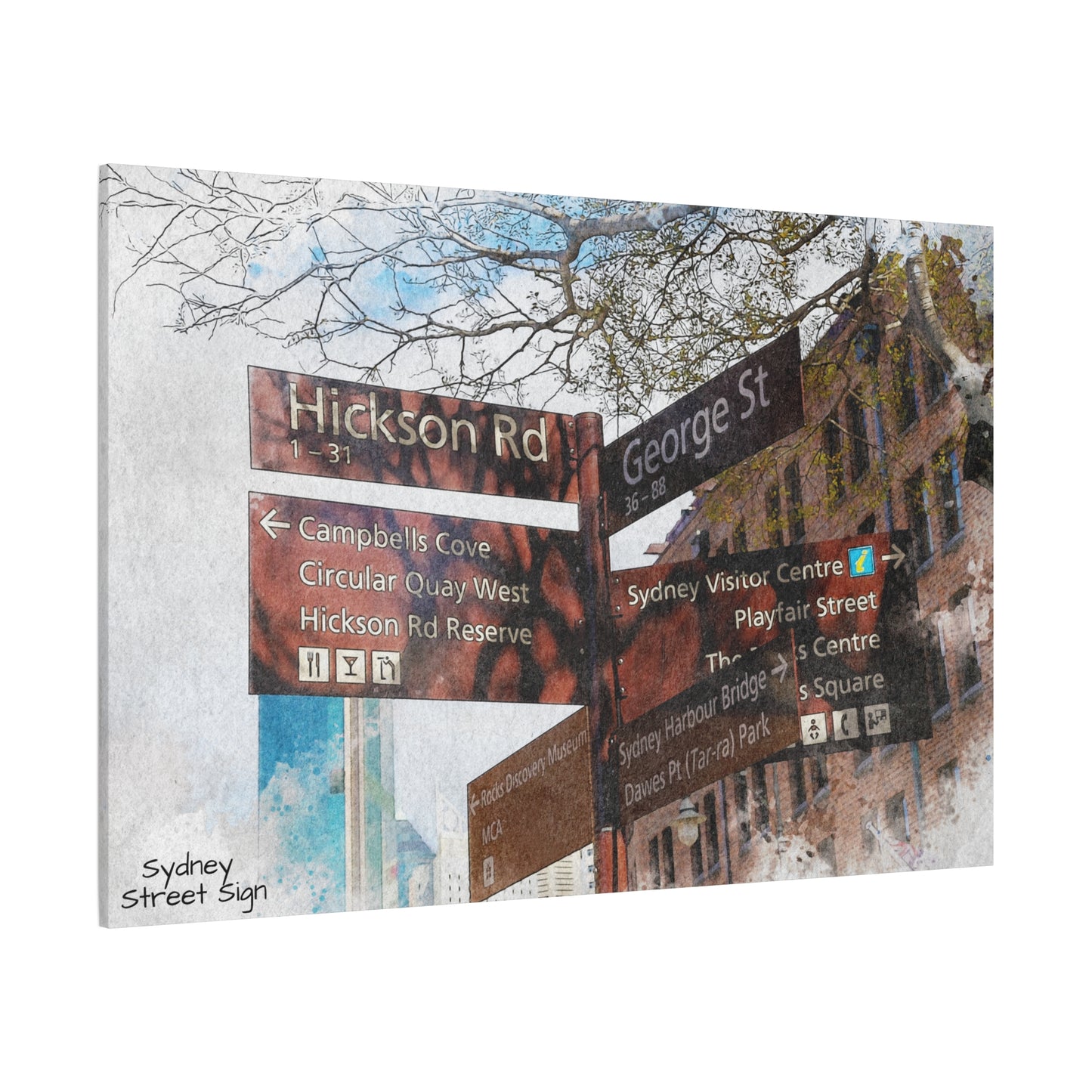 Canvas Print Inner Sydney Street Sign Art