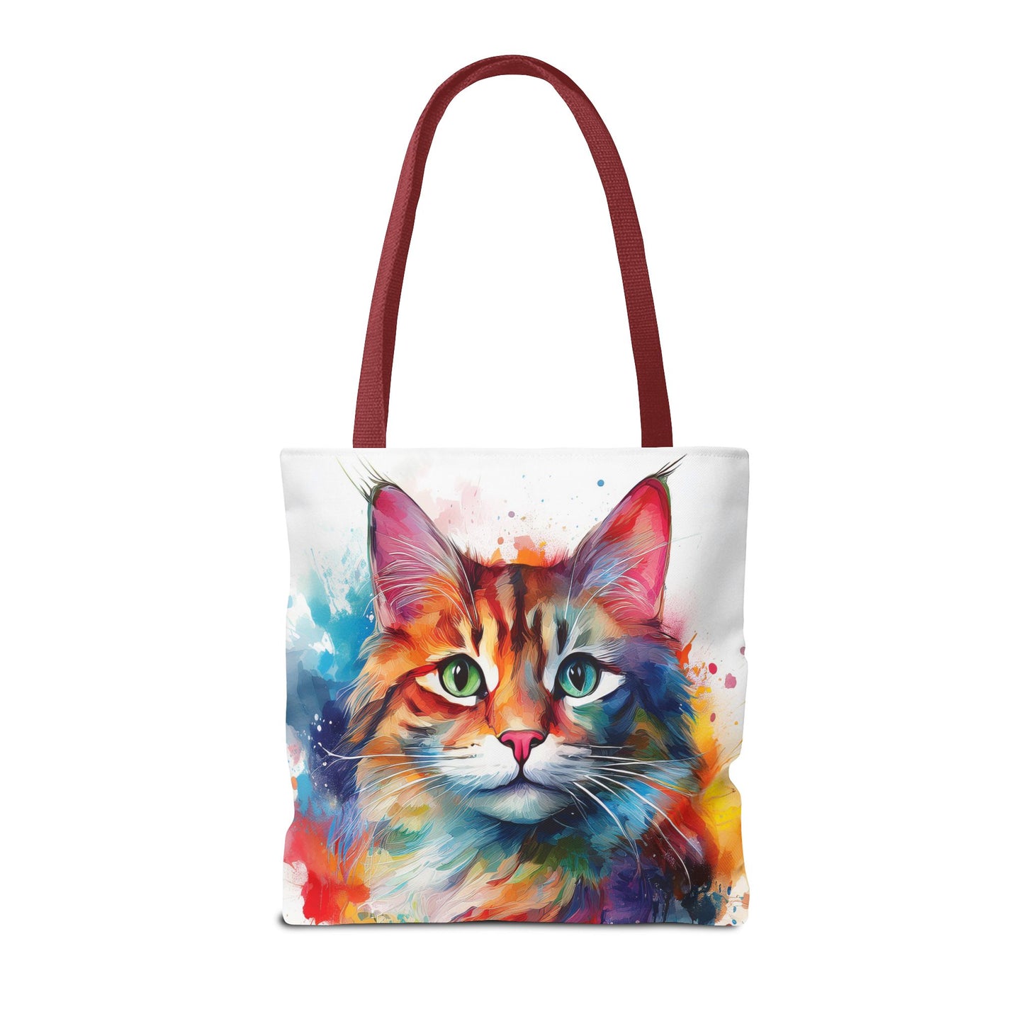Colorful Tri-Color Cat Tote Bag: Pawsitive Vibes