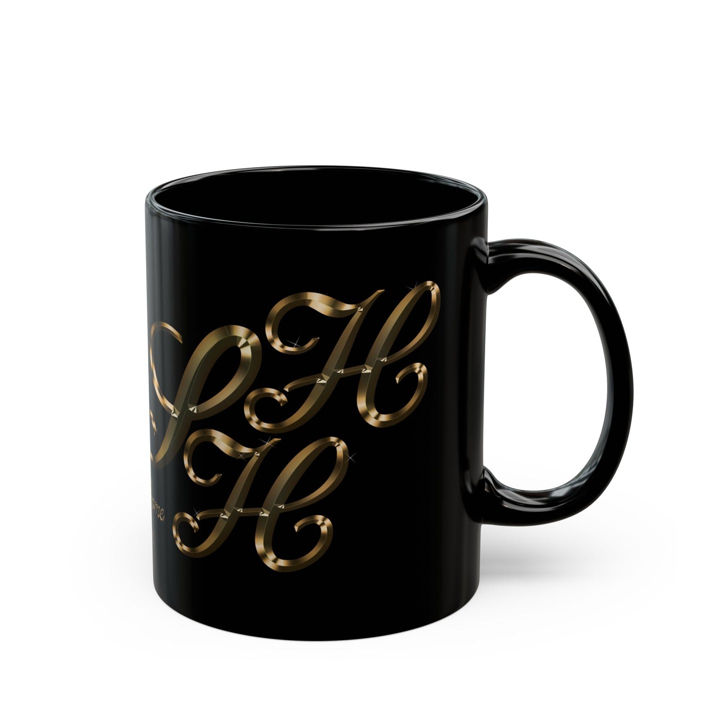 Mug Golden Color Scandi Home Heaven Designer Label Black 11oz 15oz