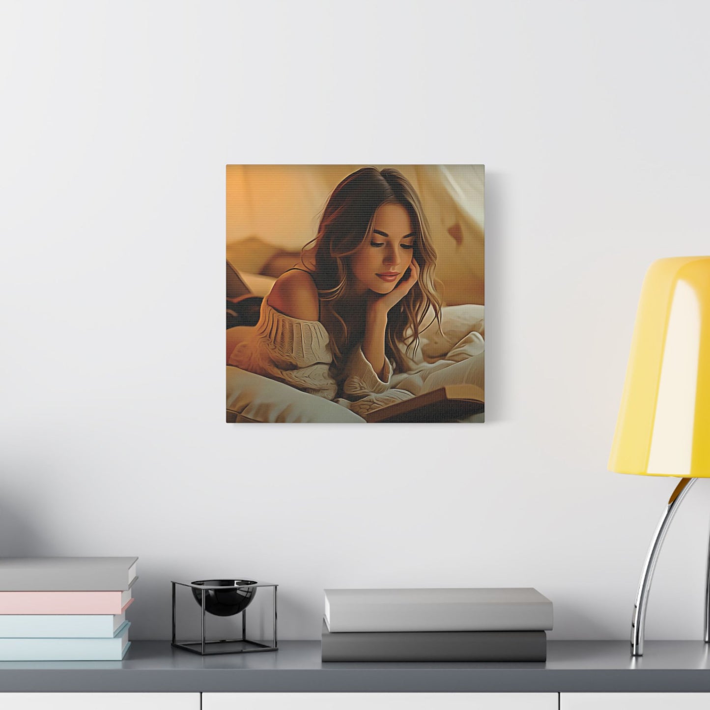 All Booked for the Weekend – Cozy Chapters & Quiet Joy 📖✨ - Cozy Satin Canvas Art Print, Wall Decor for Home, Reading Nook, Gift for Book Lovers, Relaxing Room Accent