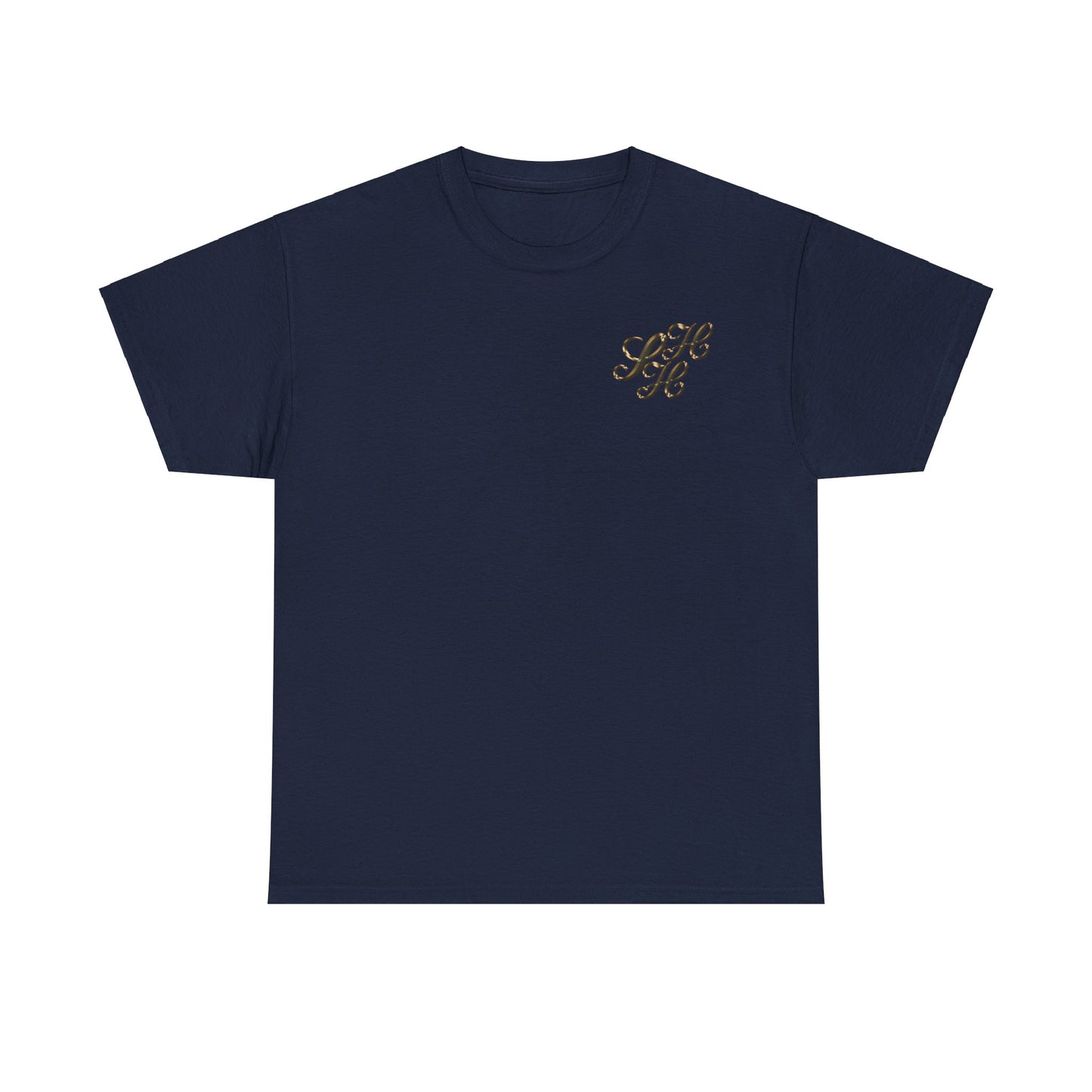 Unisex Tee - Golden Scandi Home Heaven Logo - Decorative Design
