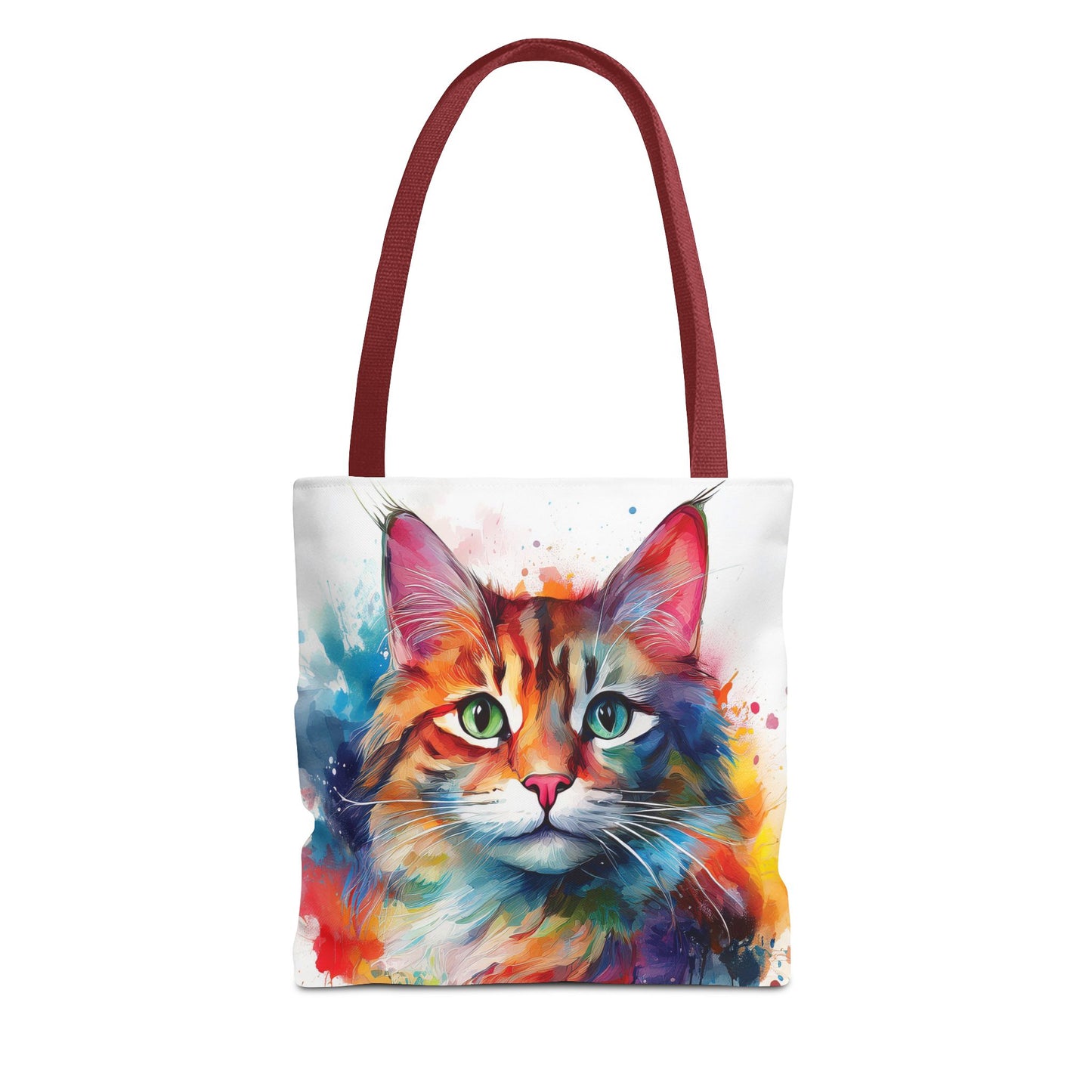 Colorful Tri-Color Cat Tote Bag: Pawsitive Vibes