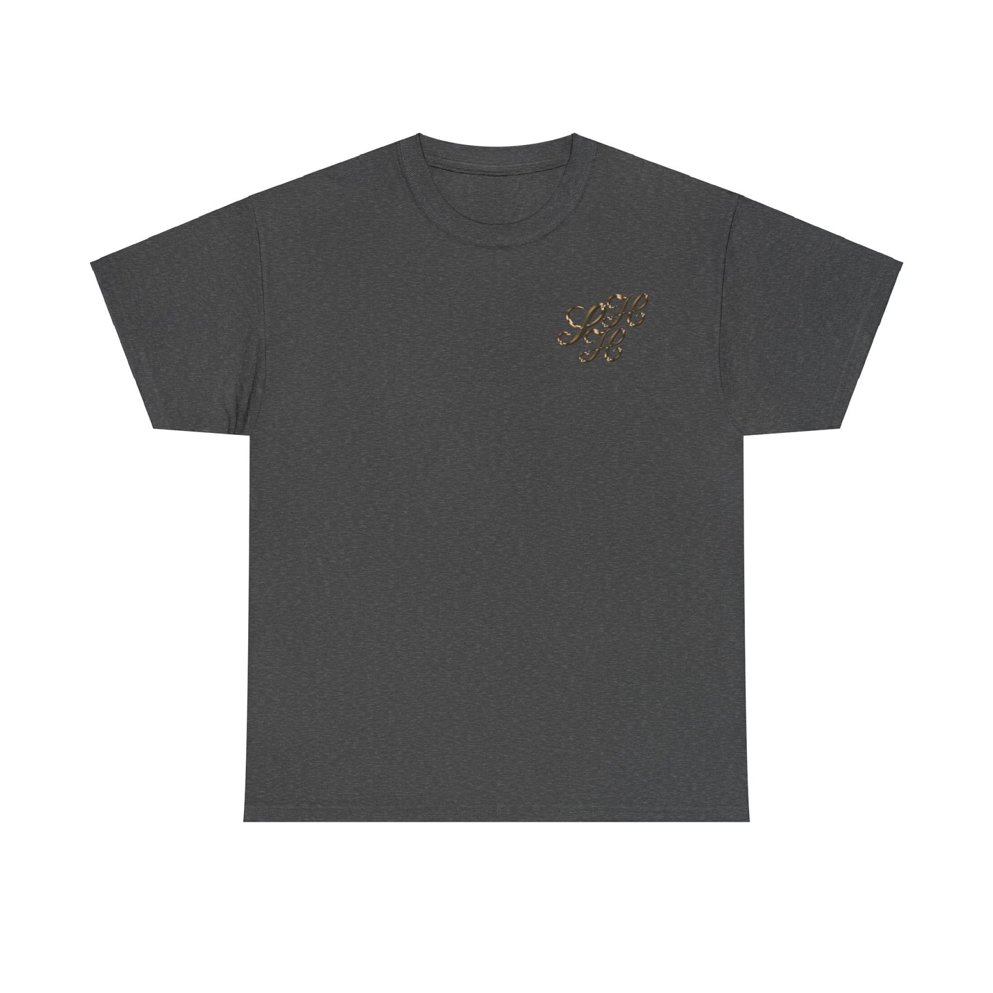 Unisex Tee - Golden Scandi Home Heaven Logo - Decorative Design