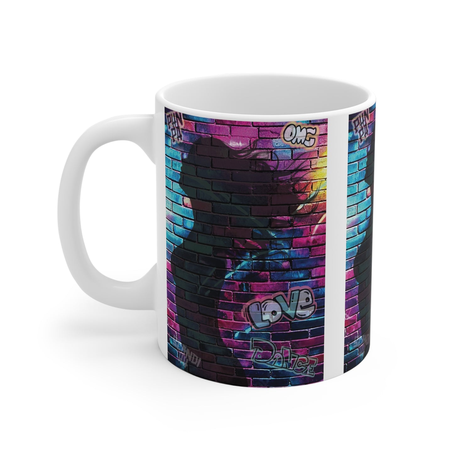 Urban Chic Ceramic Mug - Graffiti Art Design, Coffee Lover Gift, Street Art Mug, Unique Drinkware, Modern Home Decor