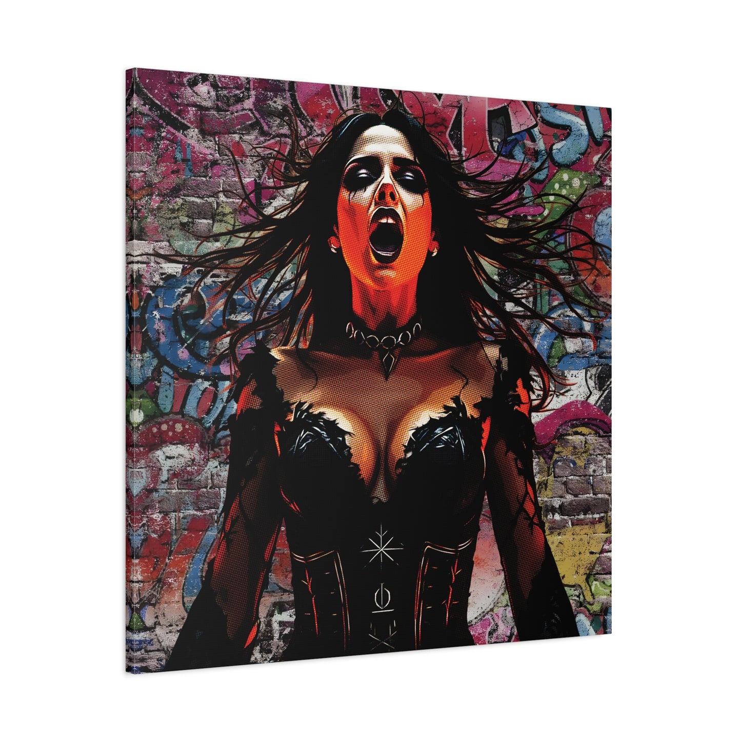 - Gothic Wall Art Canvas, Stretched Canvas Print, Dark Artwork for Home Decor, Unique Gift for Halloween, Stylish Living Room Decor