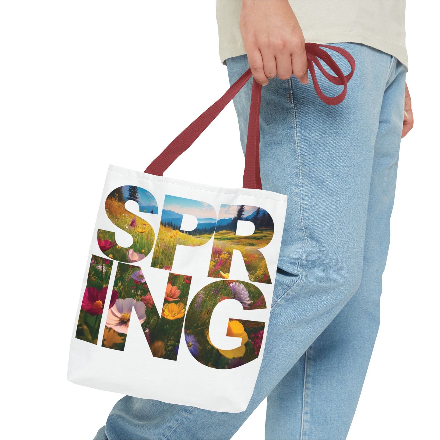 Spring Tote Bag - Spring Meadow Flower Design