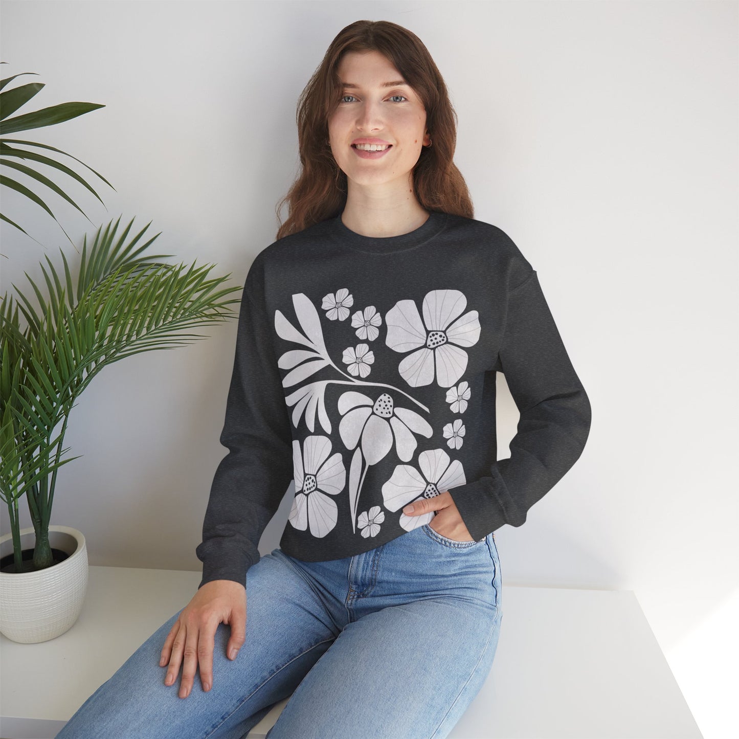 Boho Flower Crewneck Sweatshirt
