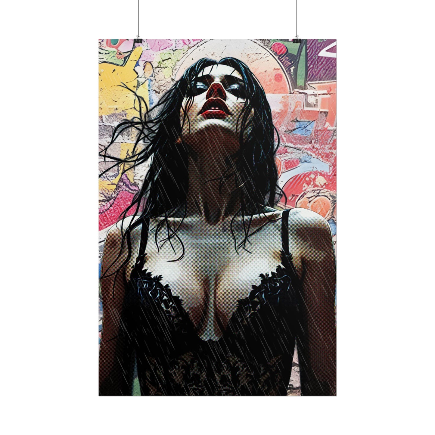 Rise Through the Storm: A Bold Expression of Strength, Passion, and Resilience in the Rain - Bold Art Rolled Posters, Wall Decor, Unique Gift, Home Aesthetic, Modern Art Print, Gallery Wall, Bedroom Decor