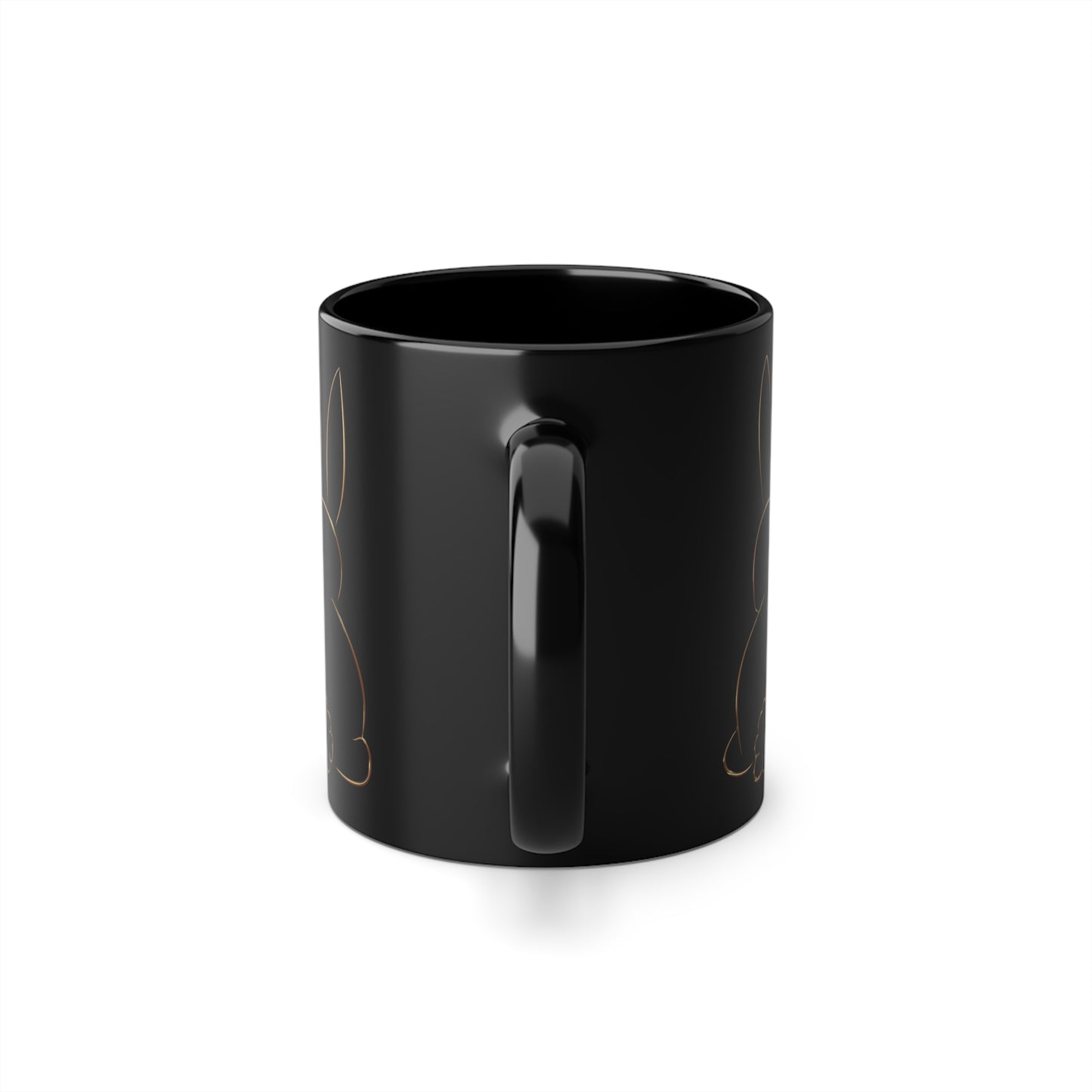 Elegant Black Golden Bunny Coffee Cup | 11oz - Perfect for Bunny Lovers & Easter Gifts
