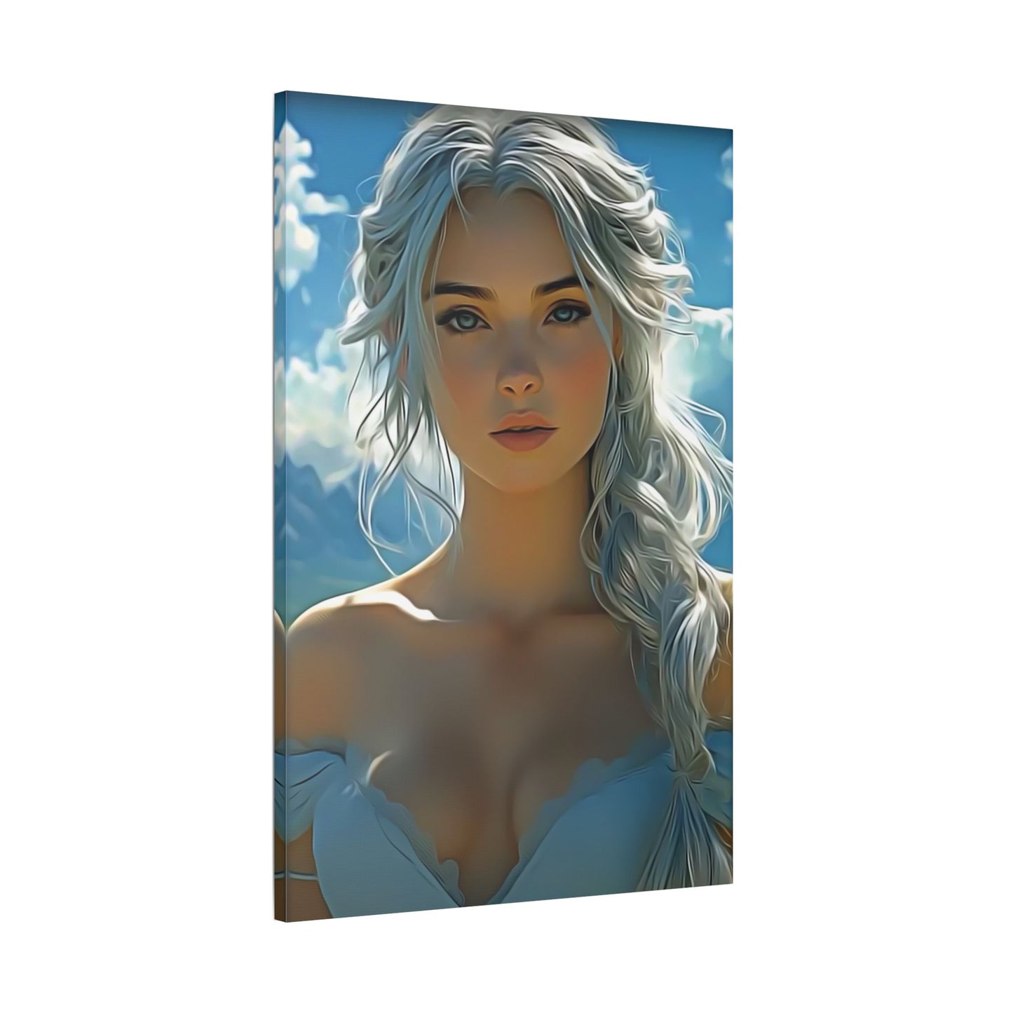Radiance Within: The Calm Power of Beauty - Stretched Satin Canvas Art Print, Ethereal Wall Decor, Modern Home Aesthetic, Inspirational Art, Gift for Art Lovers