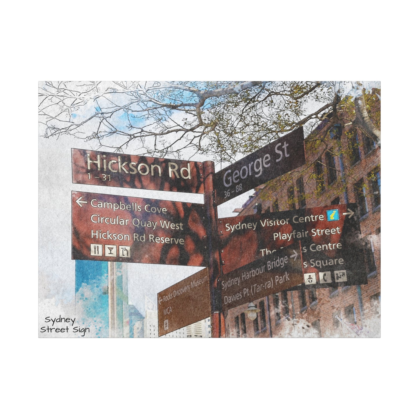 Canvas Print Inner Sydney Street Sign Art