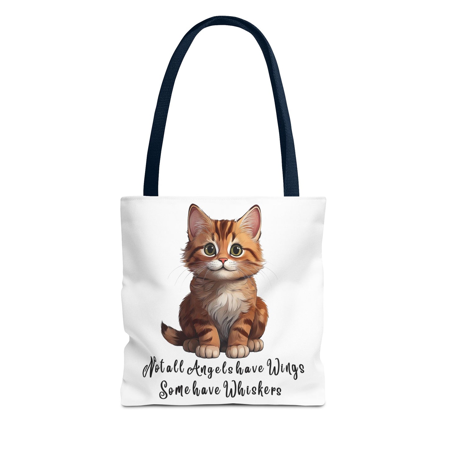 Colorful Tri-Color Cat Tote Bag: Not all Angels have Wings, some have whiskers