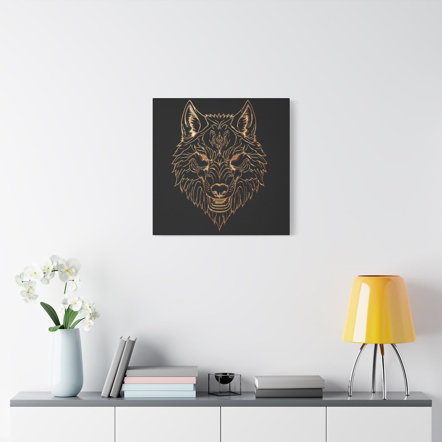 Wolf Art Canvas Wall Decor, Home Decoration, Animal Lover Gift, Gothic Wall Art, Unique Artwork for Living Room