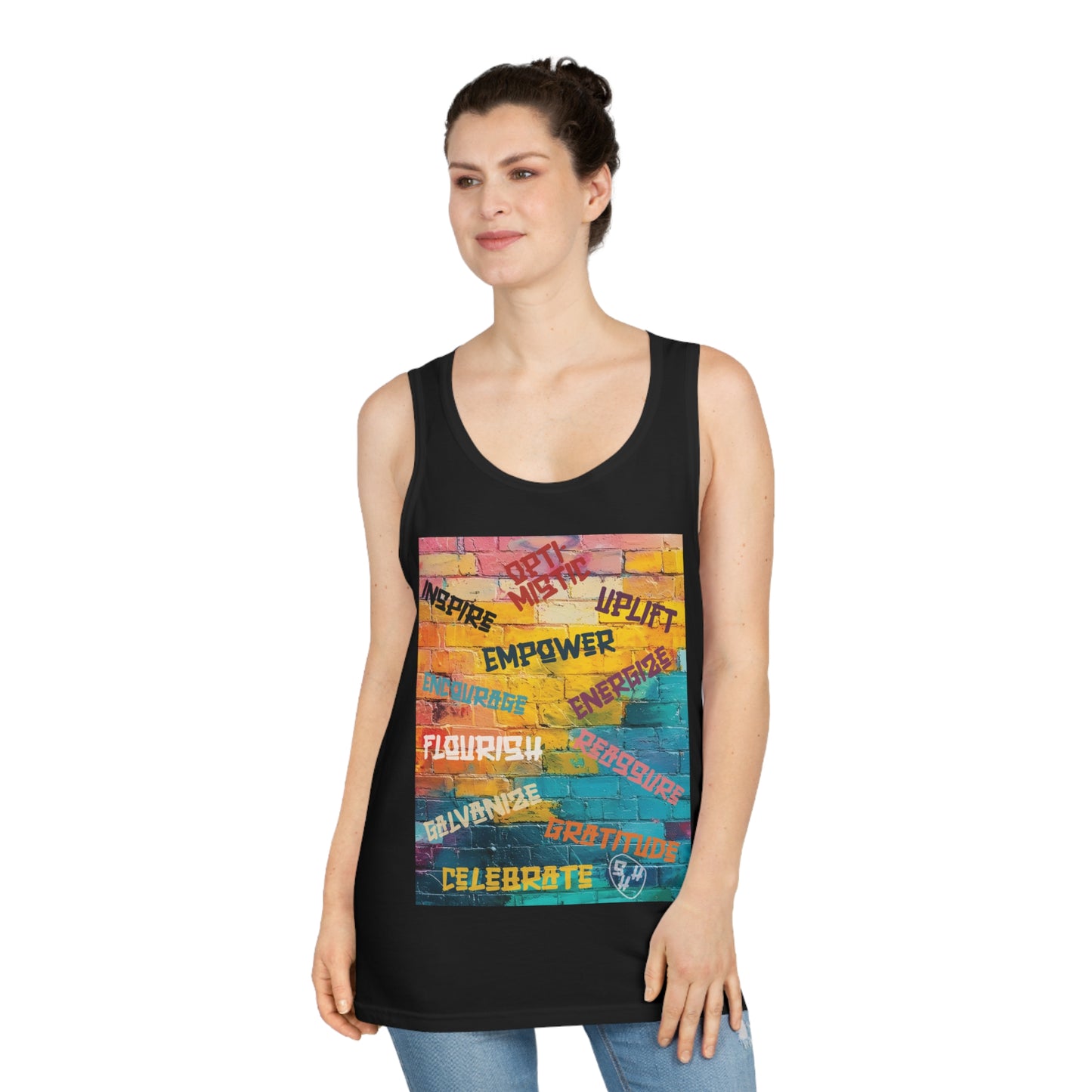 Fuel your fire—Inspire. Empower. Celebrate. 🎨💪 #MotivationalArt #InspireDaily #Empowerment #PositiveVibes #GoalGetter #WallOfWords Tank Top, Inspirational Clothing, Gift for Fitness Enthusiasts, Uplift, Celebrate, Positive Vibes