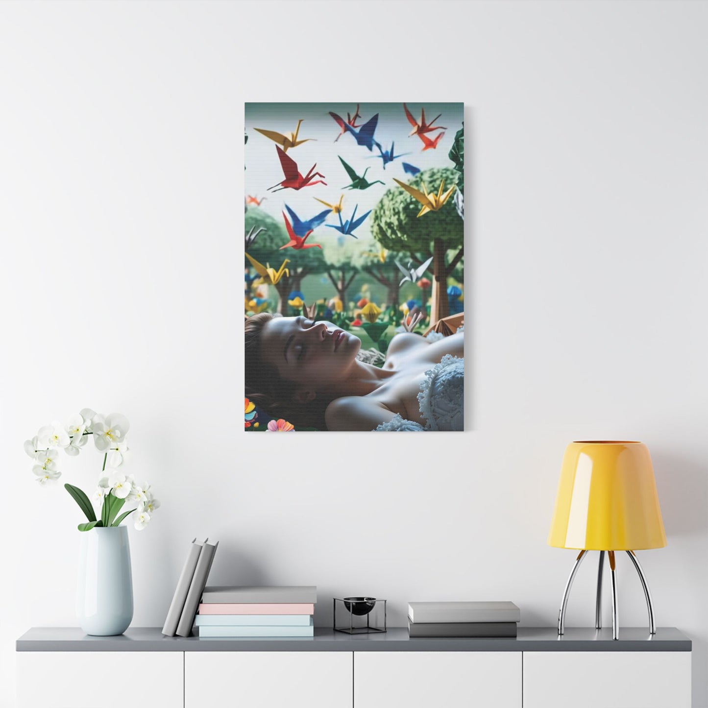 Dreams in Origami Forest – Surreal Canvas & Poster Art Canvas Print