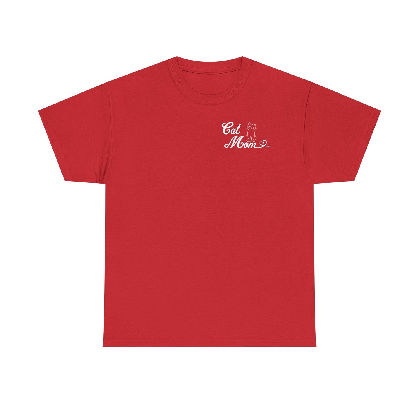 'Cat Mom' Unisex Heavy Cotton Tee - Perfect Gift for Cat Lovers