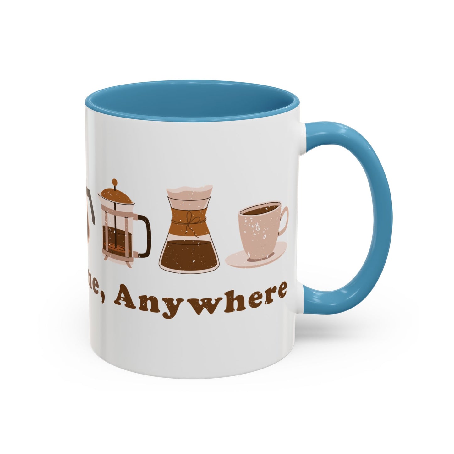 Mug - Coffee Anytime, Anywhere - Retro, vintage Accent Coffee Mug (11oz)