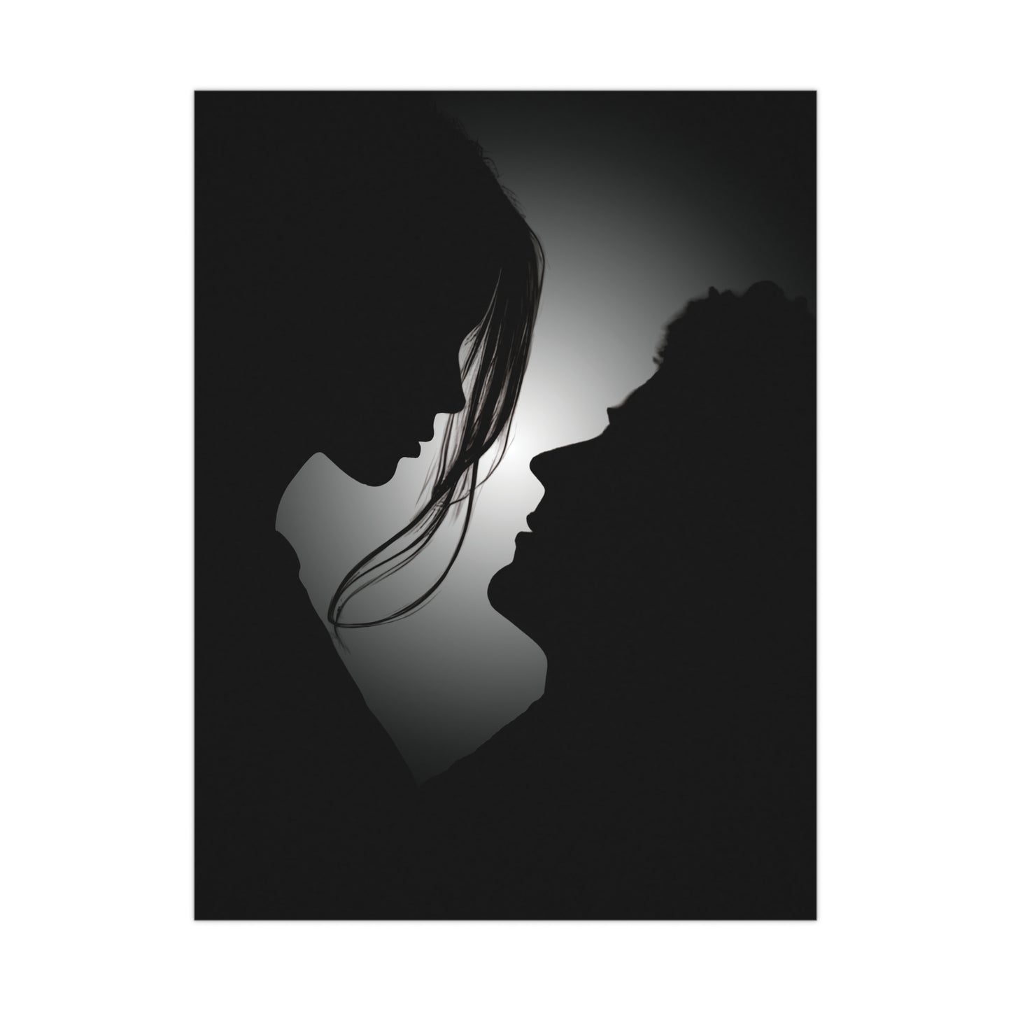 Romantic Silhouette –"Possibilities" Couple Art for Poster Decore Matte Poster, Wall Art for Home Decor, Bedroom Accent, Gift for Couples, Black and White Art Print