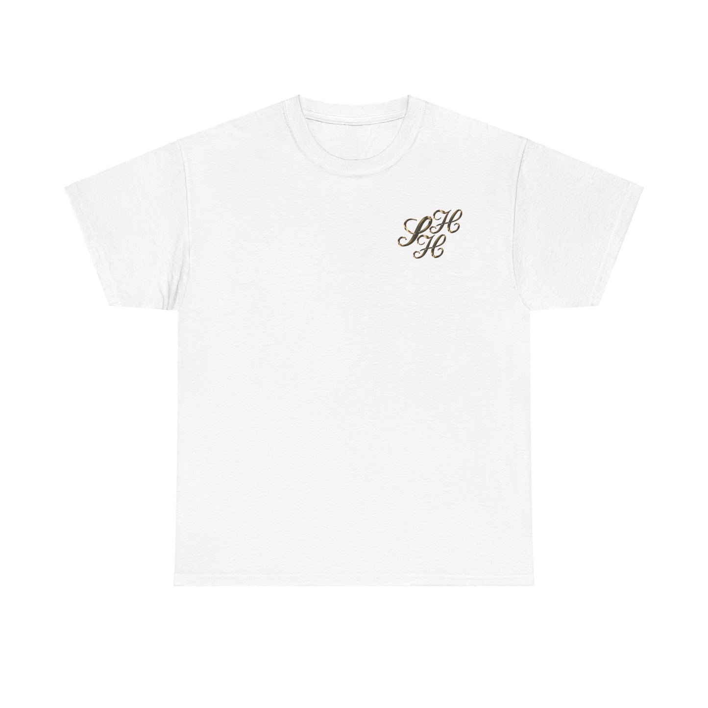 Unisex Tee - Golden Scandi Home Heaven Logo - Decorative Design