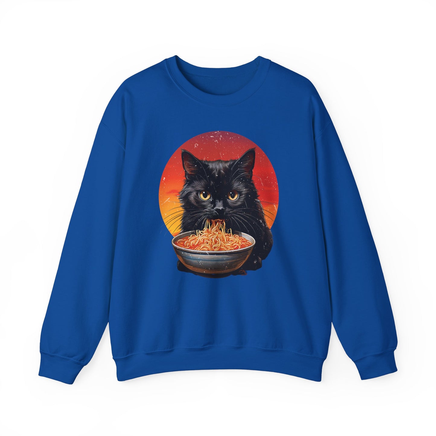 Ramen Cat - Cozy Cat Lover's Crewneck Sweatshirt - Purrfect for Foodies