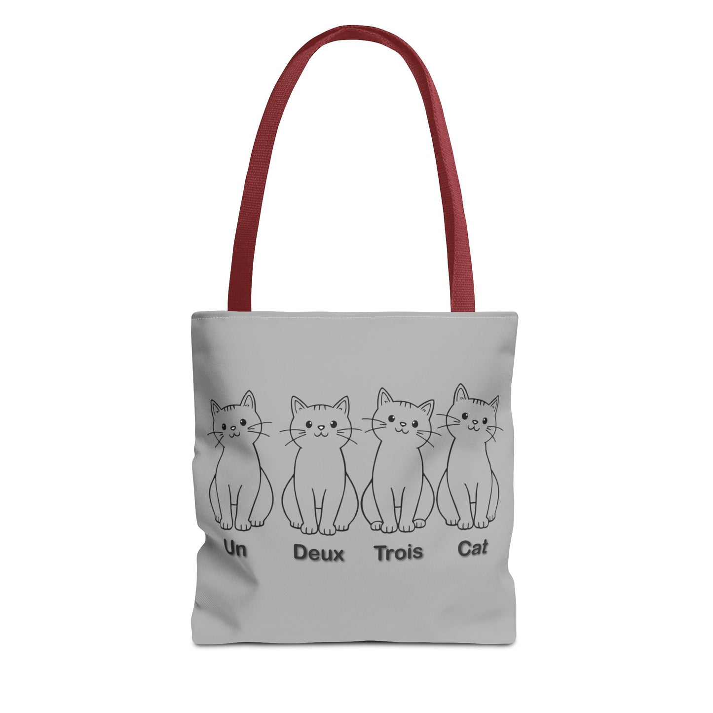 Funny Cat Tote Bag - Un Deux Trois Cat Design - Cute Cat Lover Gift