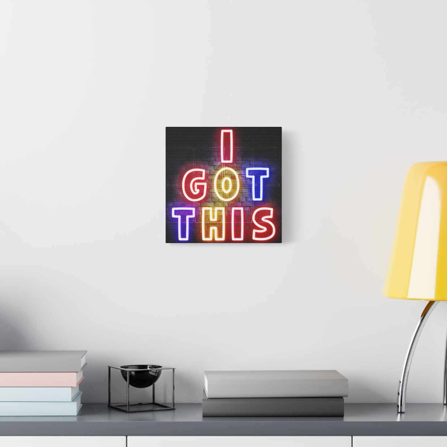 Neon Art Canvas Print: I Got This, Motivation Wall Decor, Modern Home Styling, Inspirational Gift, Office Art, Colorful Wall Art