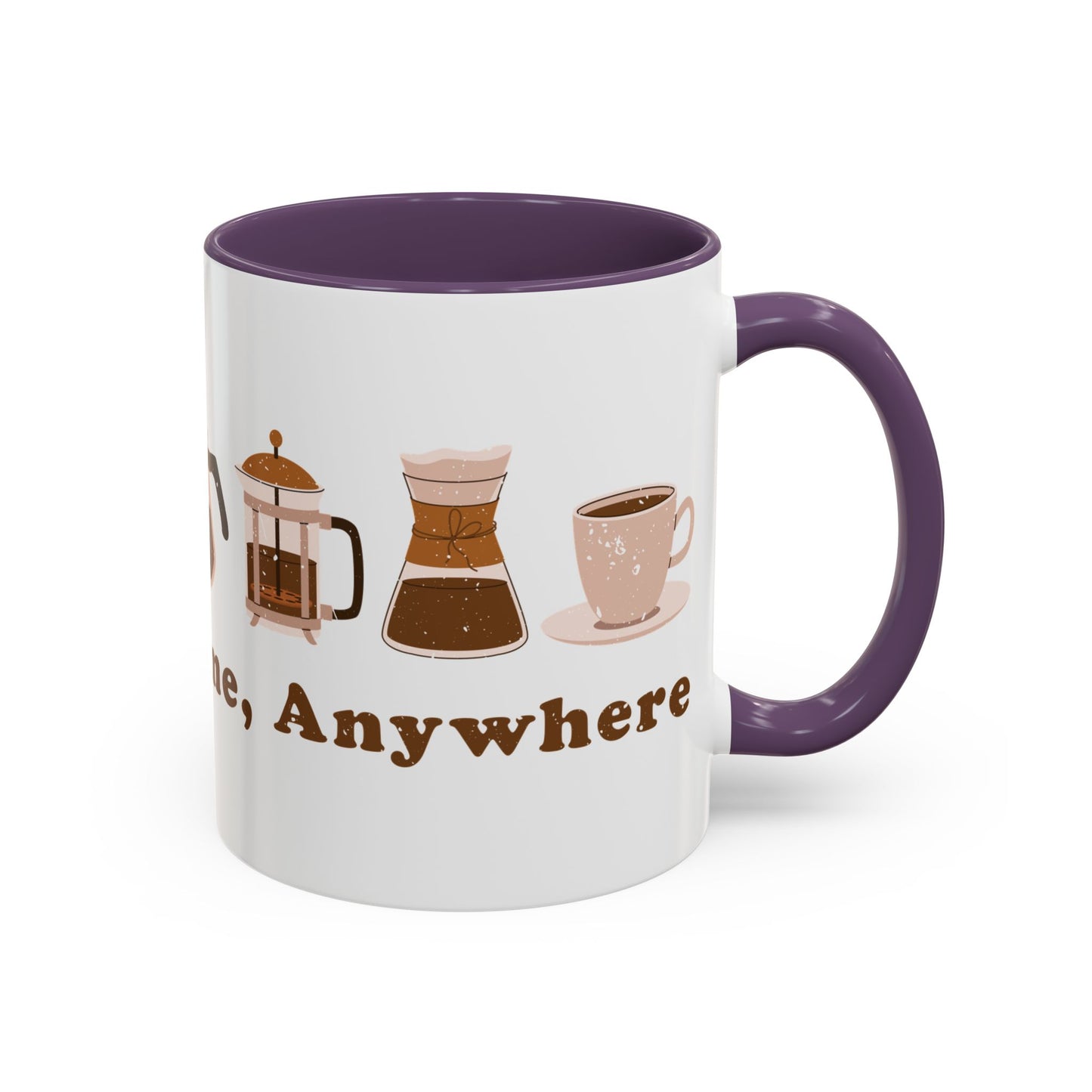 Mug - Coffee Anytime, Anywhere - Retro, vintage Accent Coffee Mug (11oz)