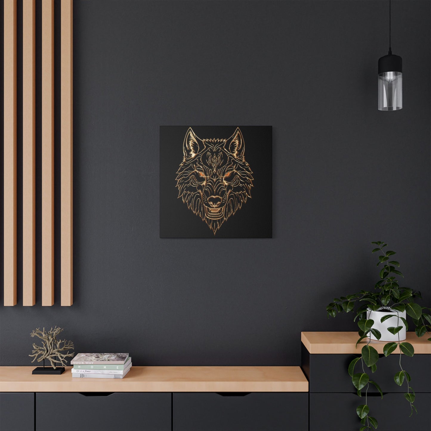 Wolf Art Canvas Wall Decor, Home Decoration, Animal Lover Gift, Gothic Wall Art, Unique Artwork for Living Room