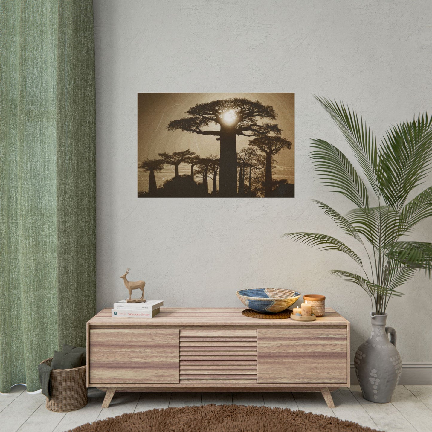 Vintage Baobab Tree Rolled Poster - Nature Wall Art - Perfect for Home Decor