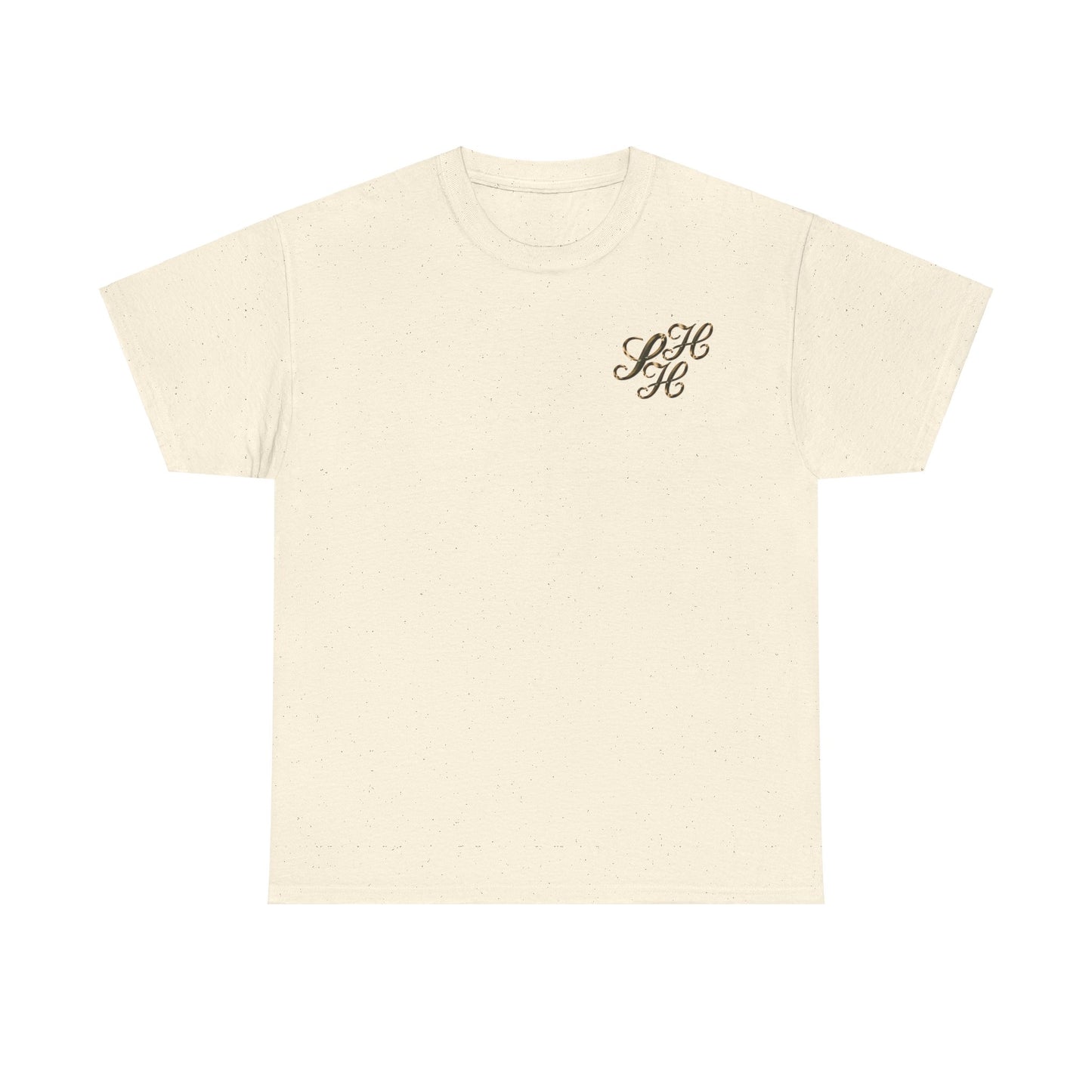 Unisex Tee - Golden Scandi Home Heaven Logo - Decorative Design