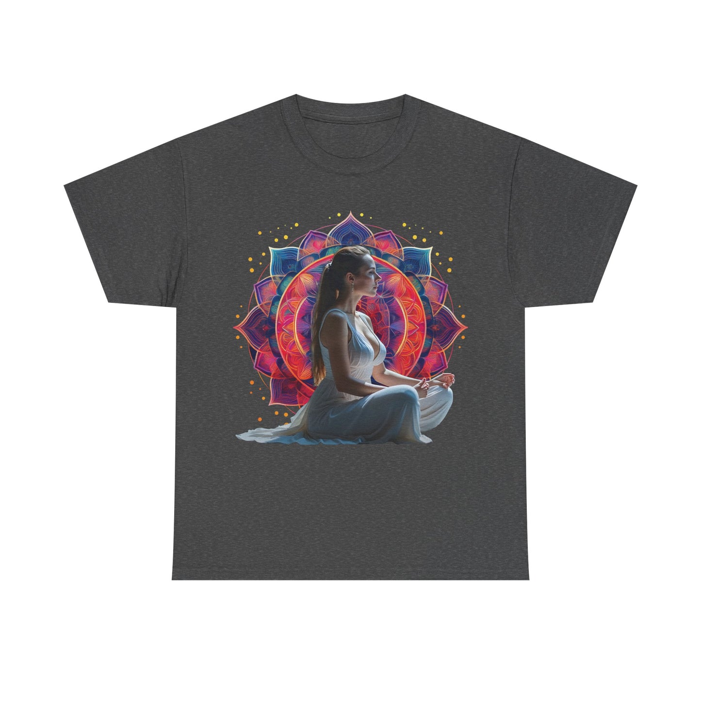 Meditation Vibe Unisex Heavy Cotton Tee - Mindfulness Shirt, Yoga Apparel, Spiritual Gift, Chakra Design, Zen Fashion
